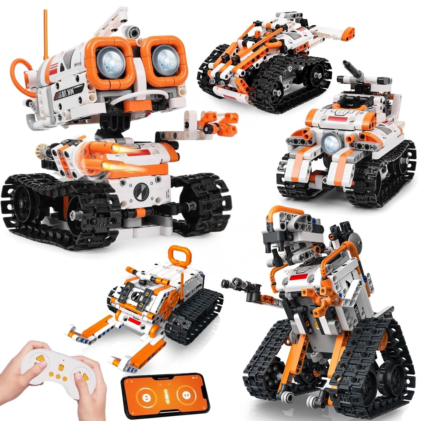 PIVONAX STEM Robotics Kit for Kids 6+: 5-in-1 Remote & App Coding Robot