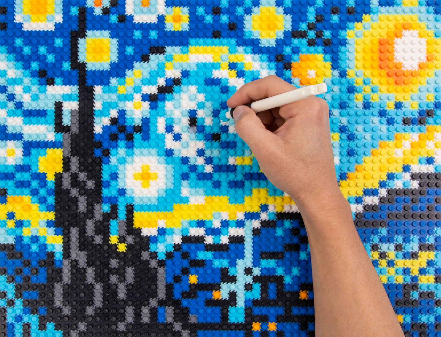 Pix Brix Starry Night Pixel Art Puzzle Bricks – 2D & 3D Builds, No Base Plate or Glue