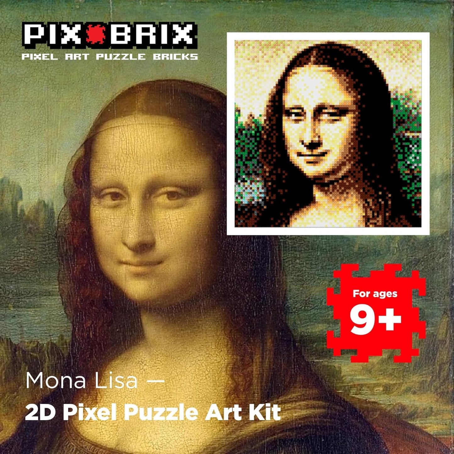 Pix Brix Mona Lisa 6,400-Piece Pixel Art Puzzle Bricks – No Glue Required