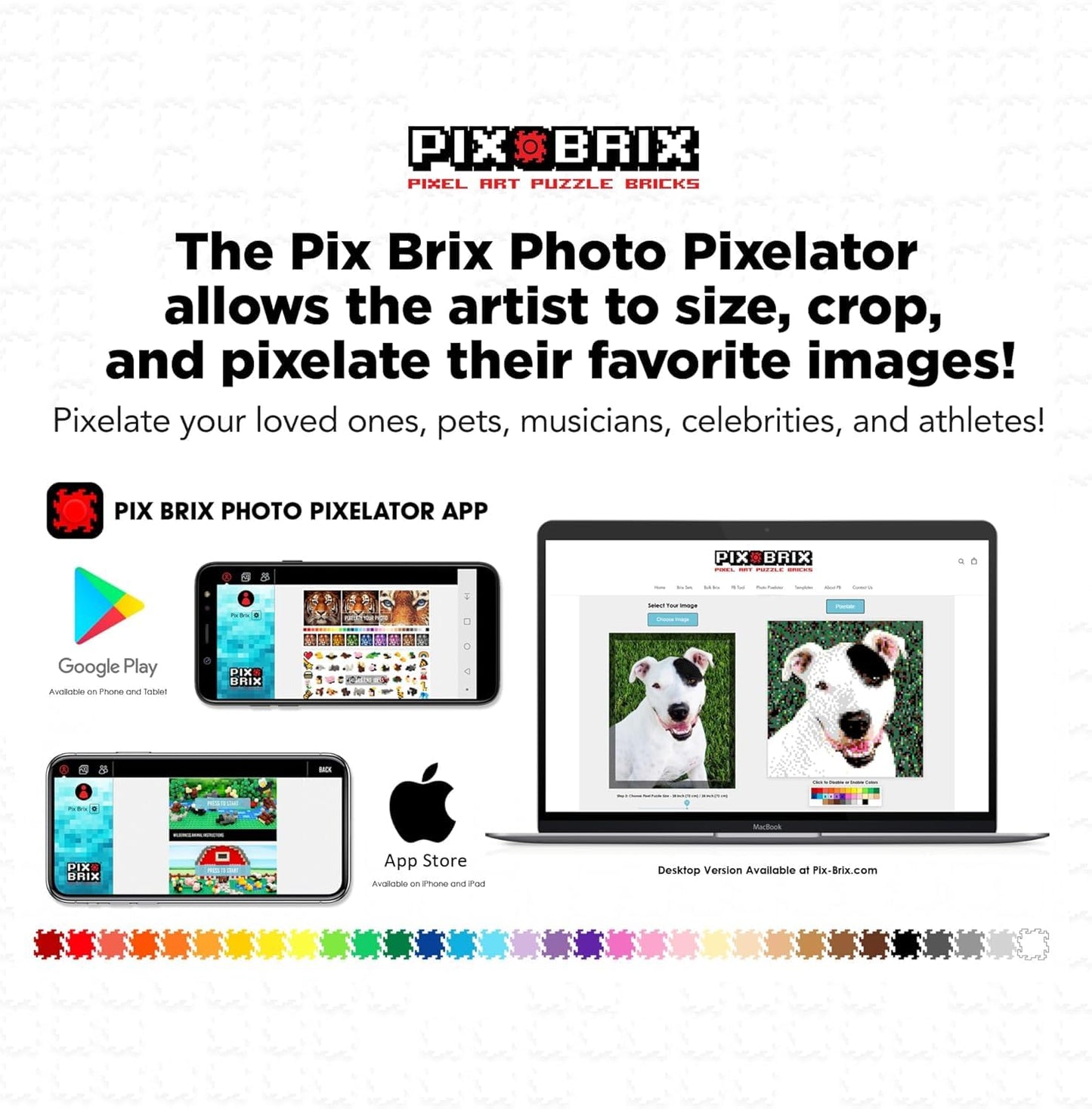 Pix Brix Mona Lisa 6,400-Piece Pixel Art Puzzle Bricks – No Glue Required