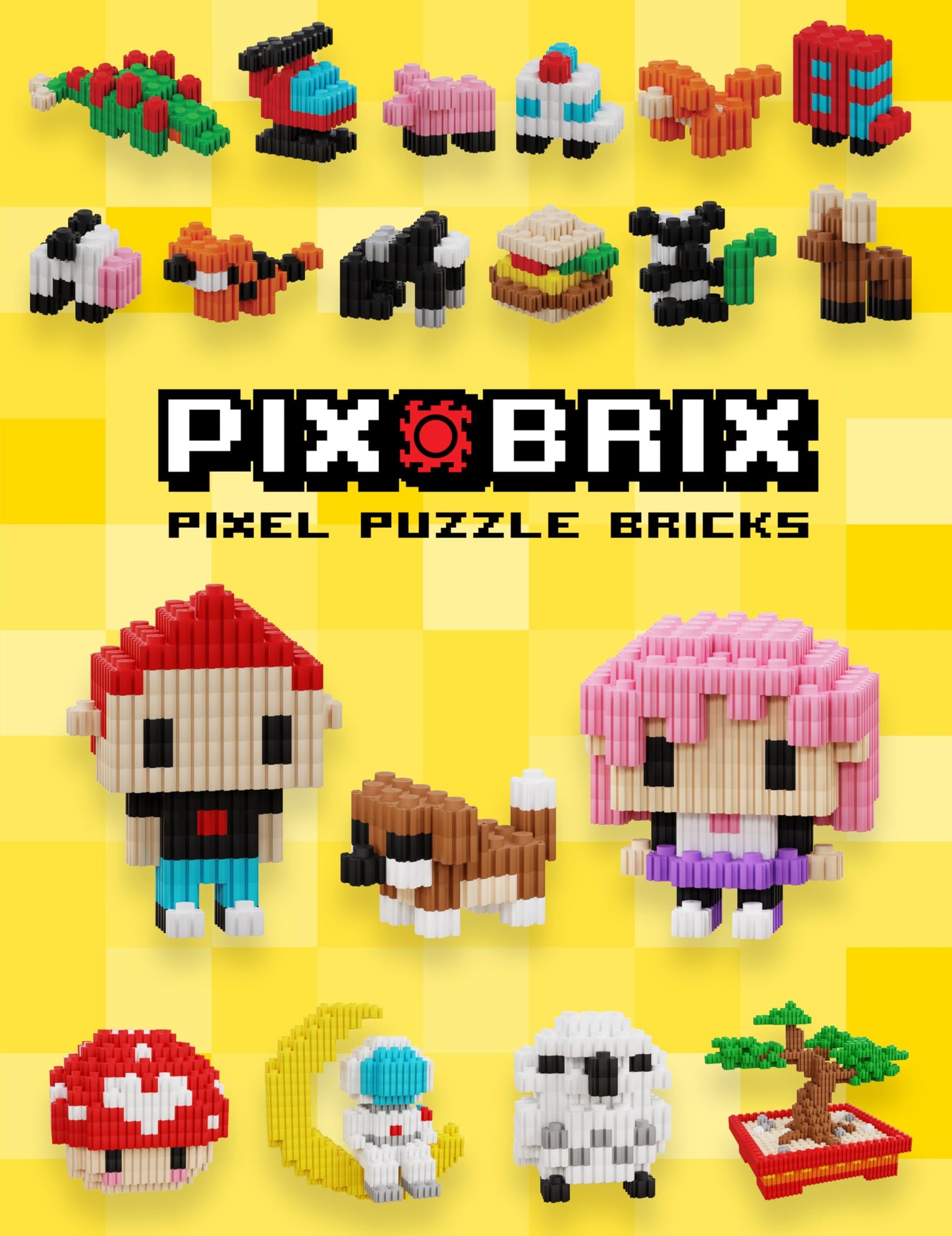 Pix Brix Pixel Art Kit – 6,000 Pieces, 12-Color Medium Palette, Interlocking Bricks