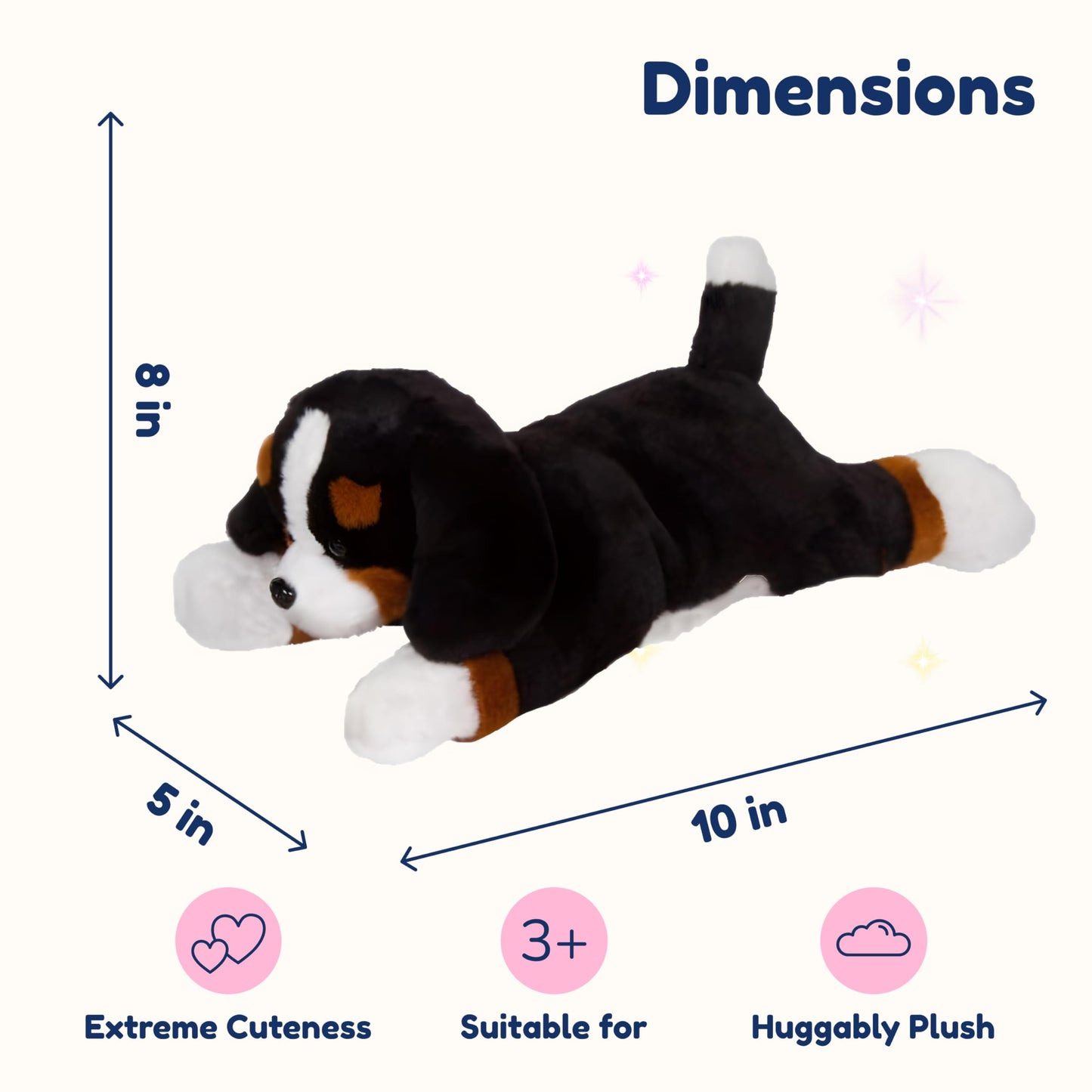 PixieCrush Bernese Mommy Dog Plush — 4 Puppies Inside | Huggable Toy for Kids 3+