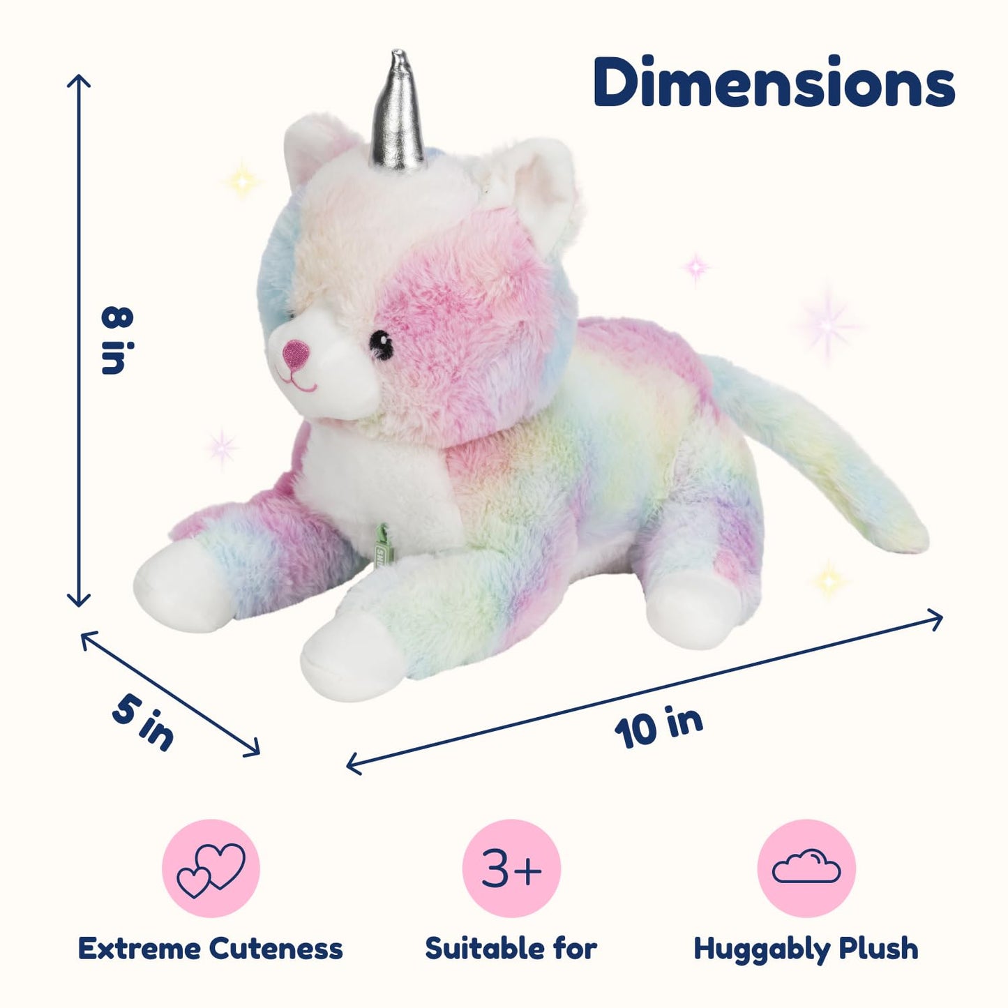 PixieCrush Unicorn Cat Plushie Set – Mommy Cat Unicorn with 4 Baby Kittens | 5x10x8 in