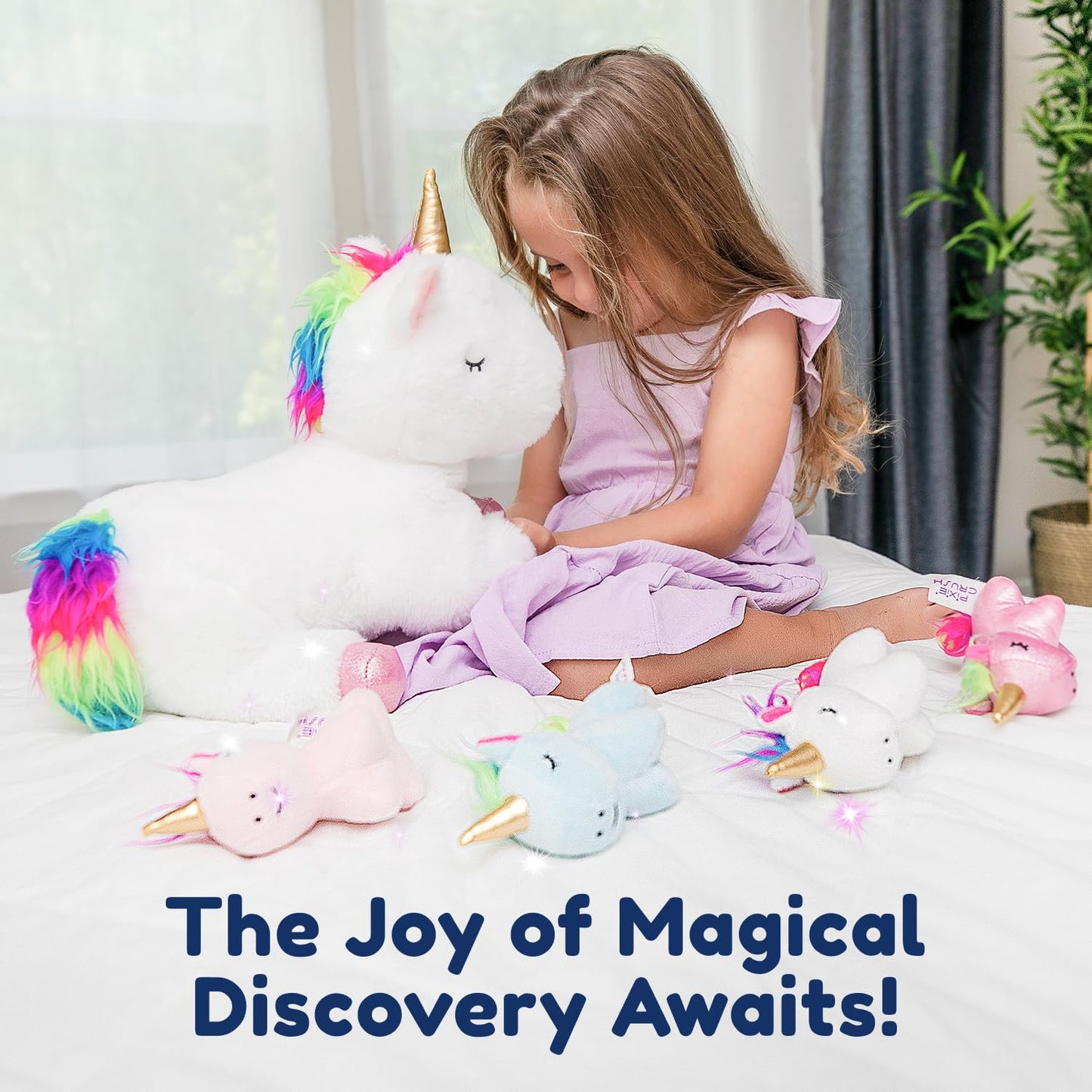 PixieCrush Unicorns Set of 5 – Mommy with Babies Plush Toys for Girls