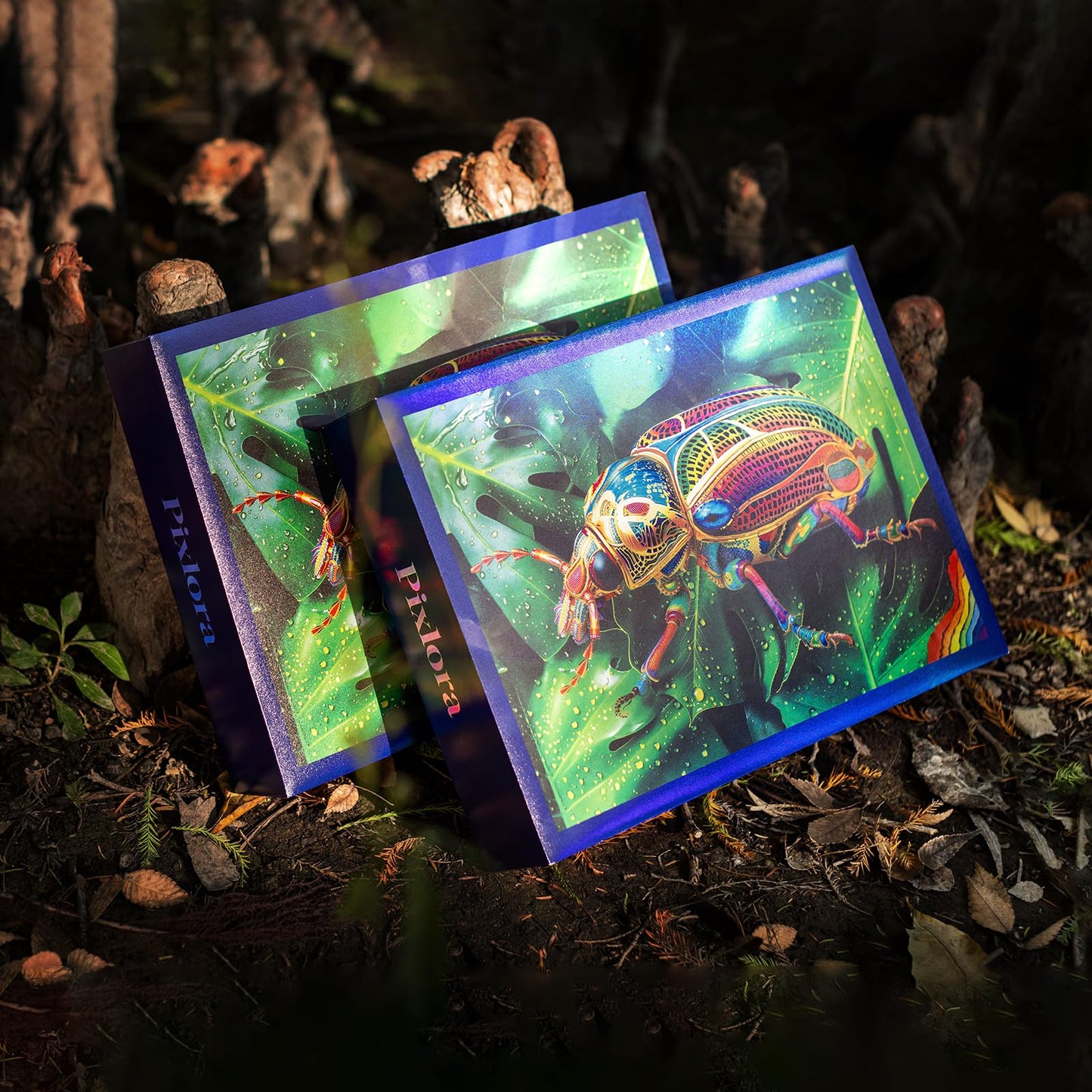 Pixlora 1000-Piece Beetle Jigsaw Puzzle – Rainbow Laser Finish & Zodiac Pieces