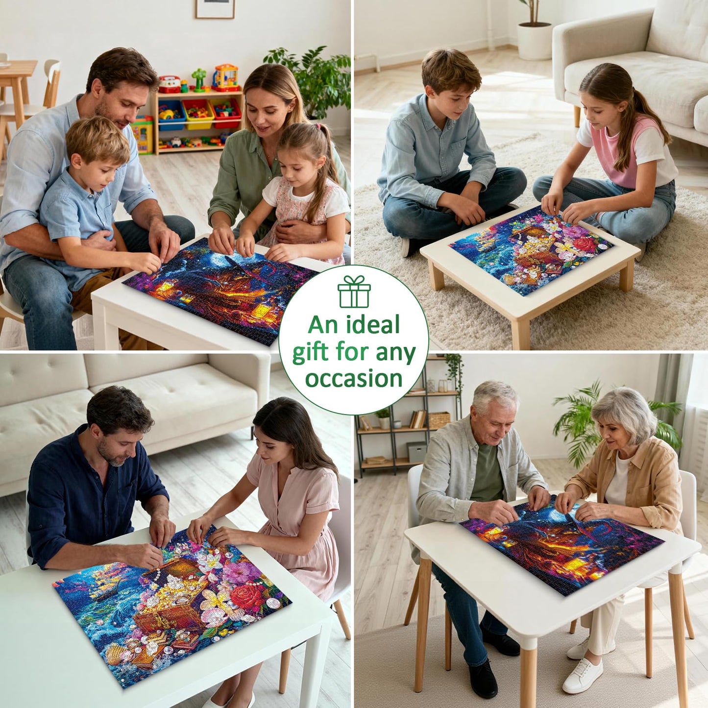 Pixlora 1000-Piece Puzzle Set (2-Pack) — Treasures & Dark Forest + Magical Dreamy Series