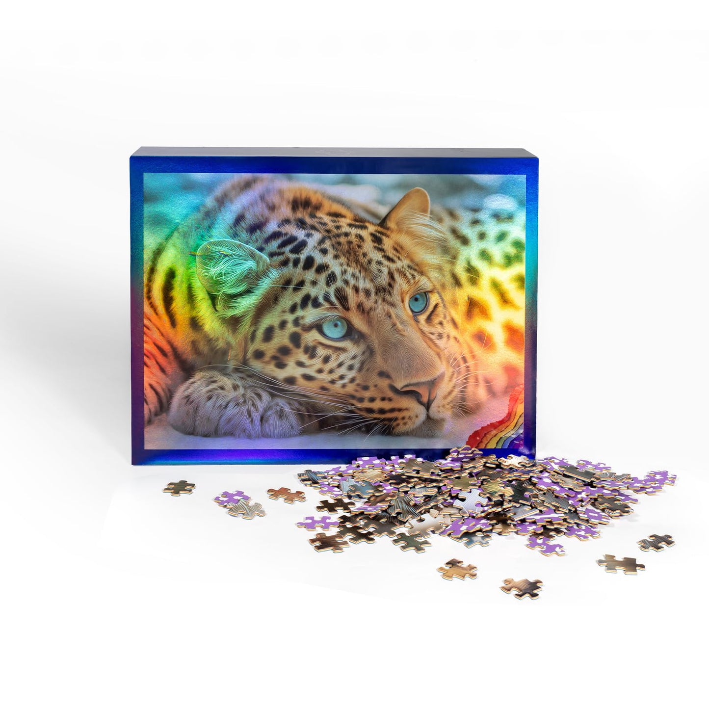 Pixlora 1000 Piece Puzzle for Adults – Leopard Edition | Premium Rainbow Gift Box