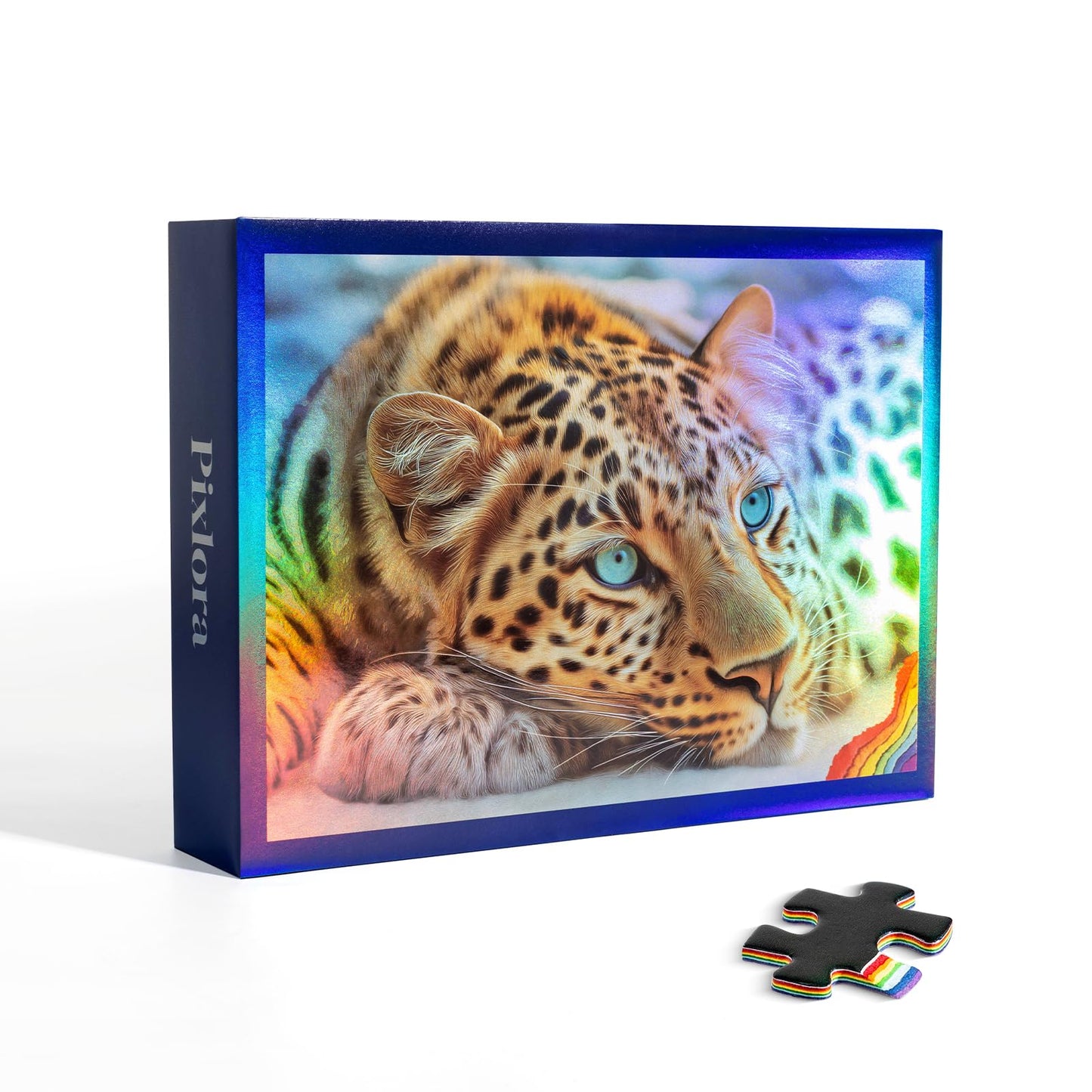 Pixlora 1000 Piece Puzzle for Adults – Leopard Edition | Premium Rainbow Gift Box