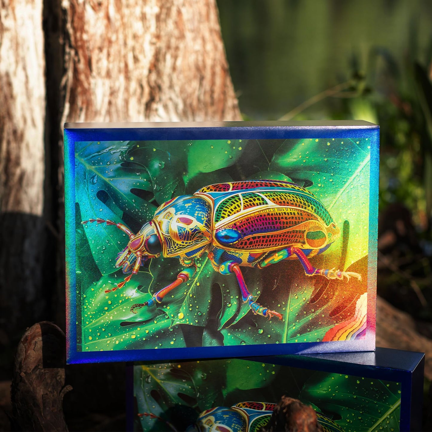 Pixlora 1000-Piece Beetle Jigsaw Puzzle – Rainbow Laser Finish & Zodiac Pieces
