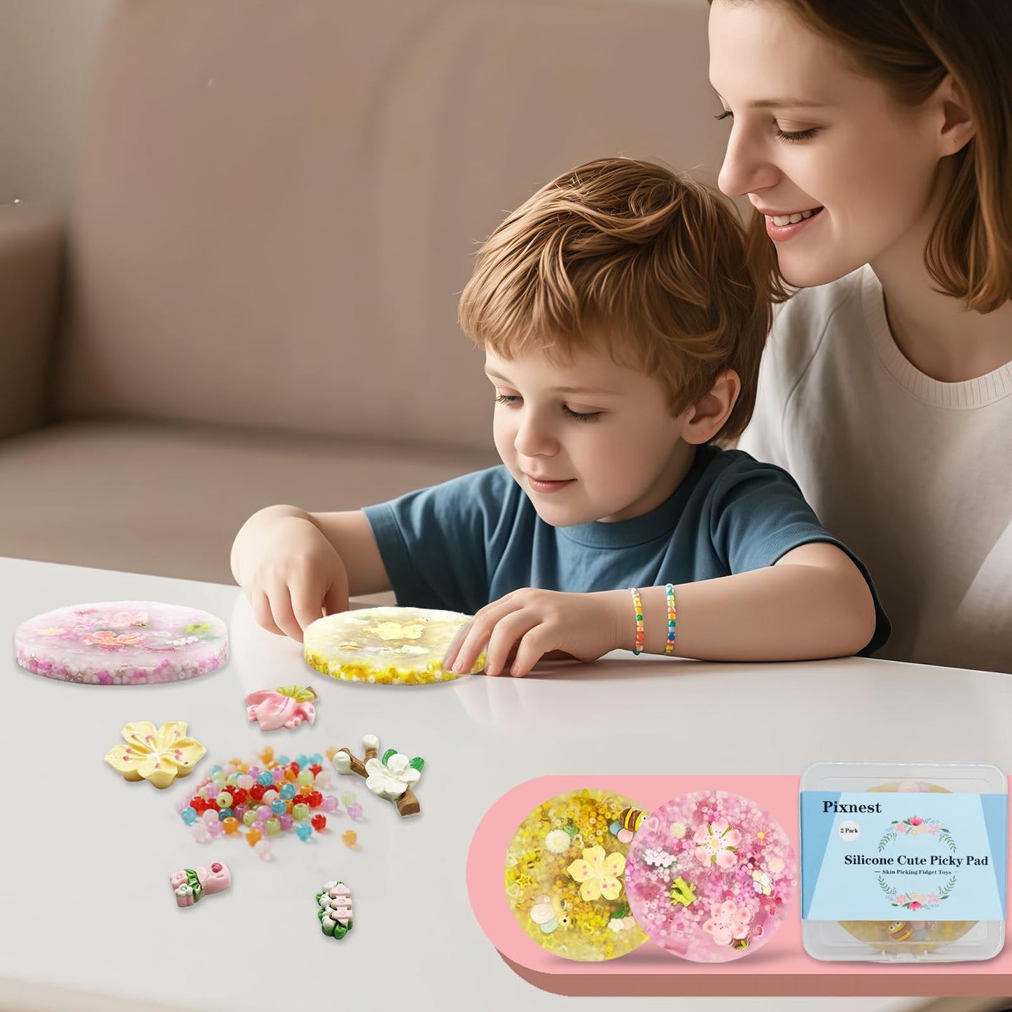 Pixnest 2 Pack Skin Picky Pads — Sensory Fidget Toys for Focus and Calm