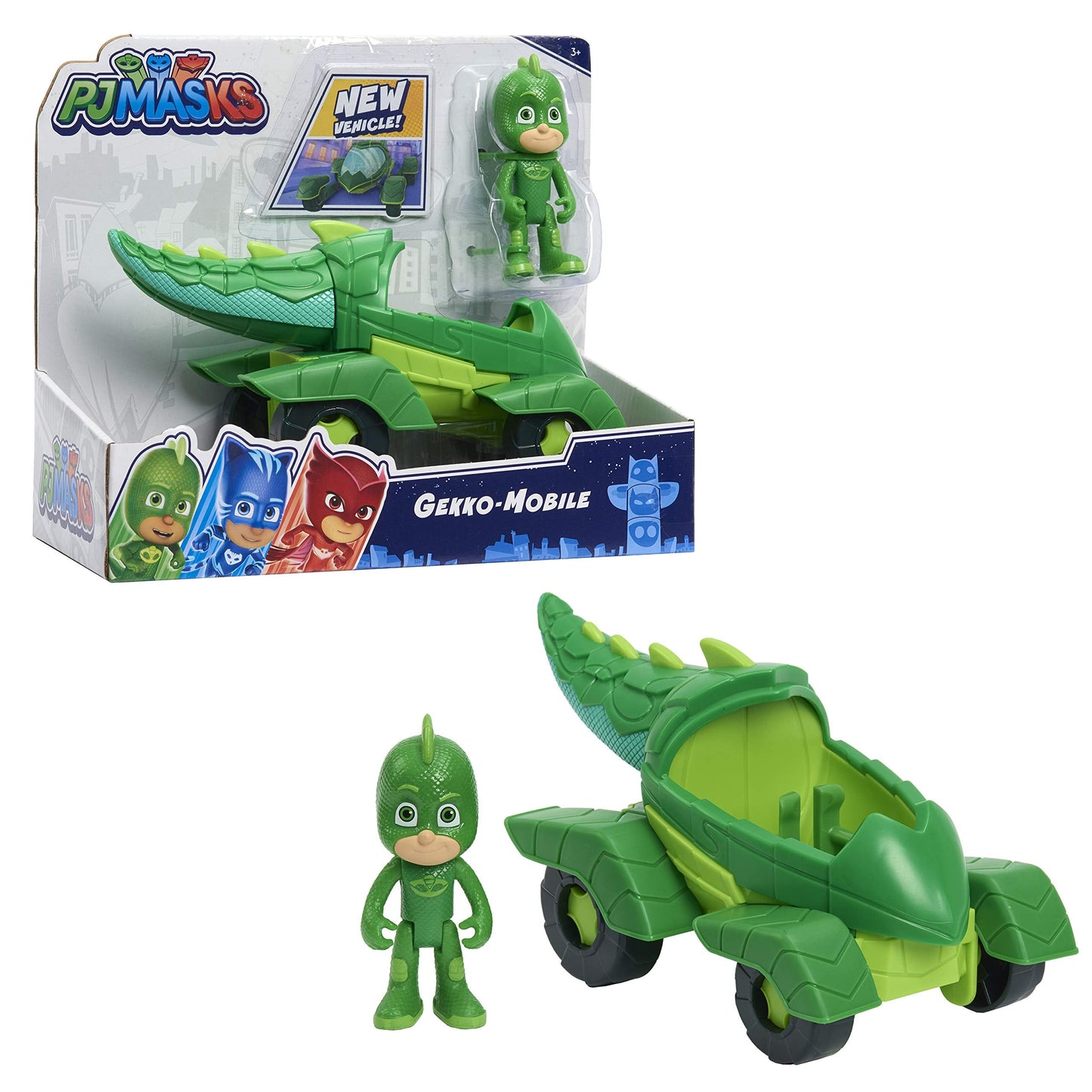 PJ Masks Gekko-Mobile Vehicle & Poseable Gekko Figure – 2-Piece Set for Ages 3+
