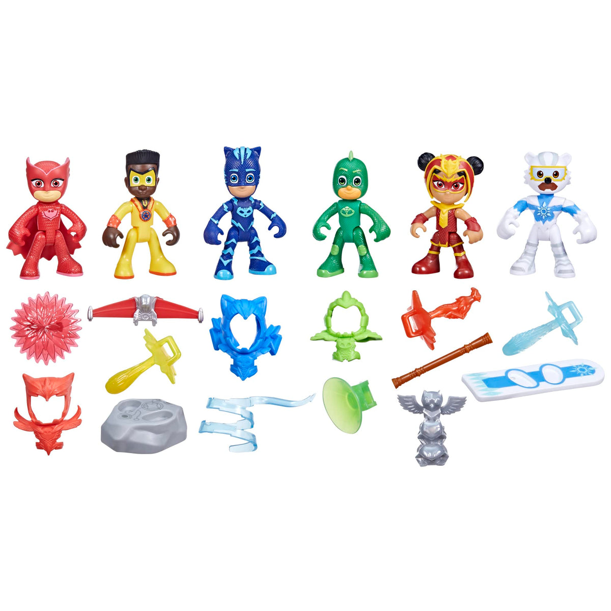 PJ Masks Power Heroes Figure Set | 6 Poseable Figures & 14 Accessories for Kids 3+