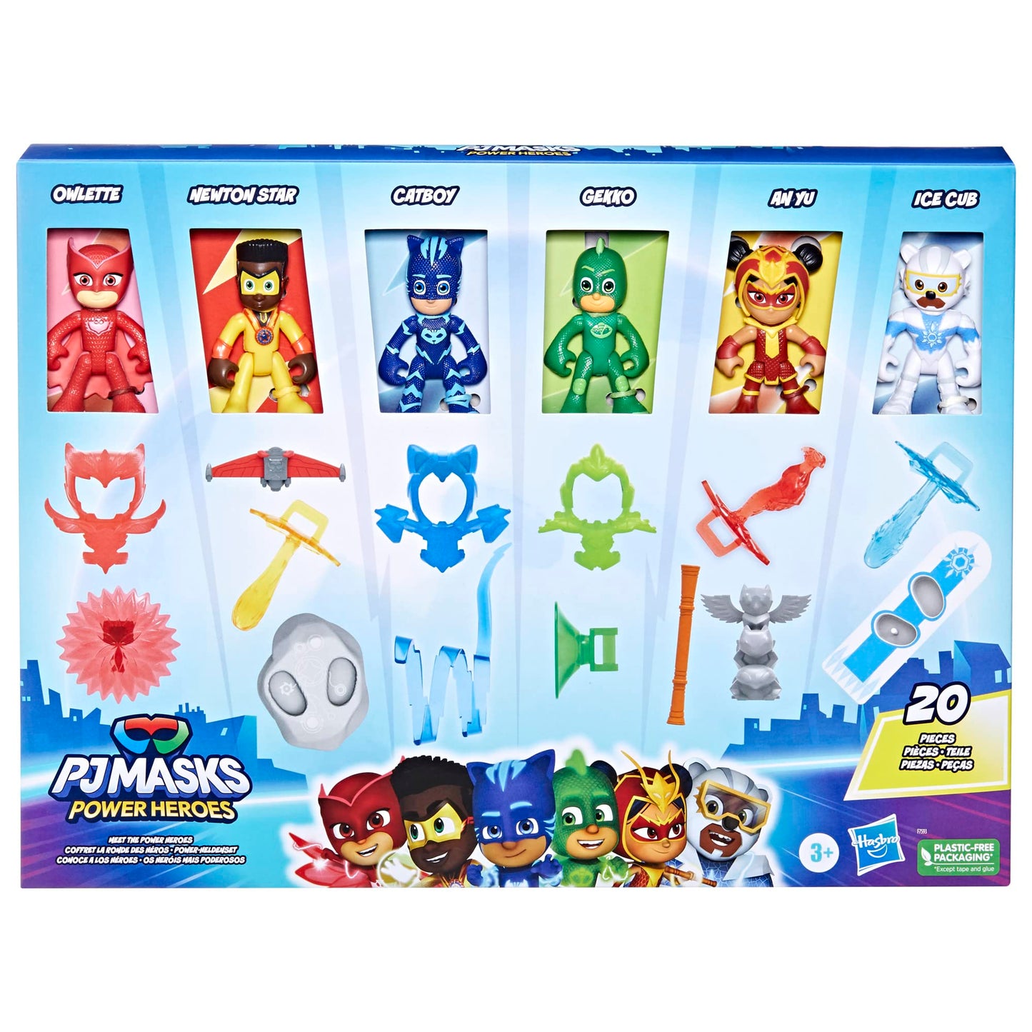 PJ Masks Power Heroes Figure Set | 6 Poseable Figures & 14 Accessories for Kids 3+