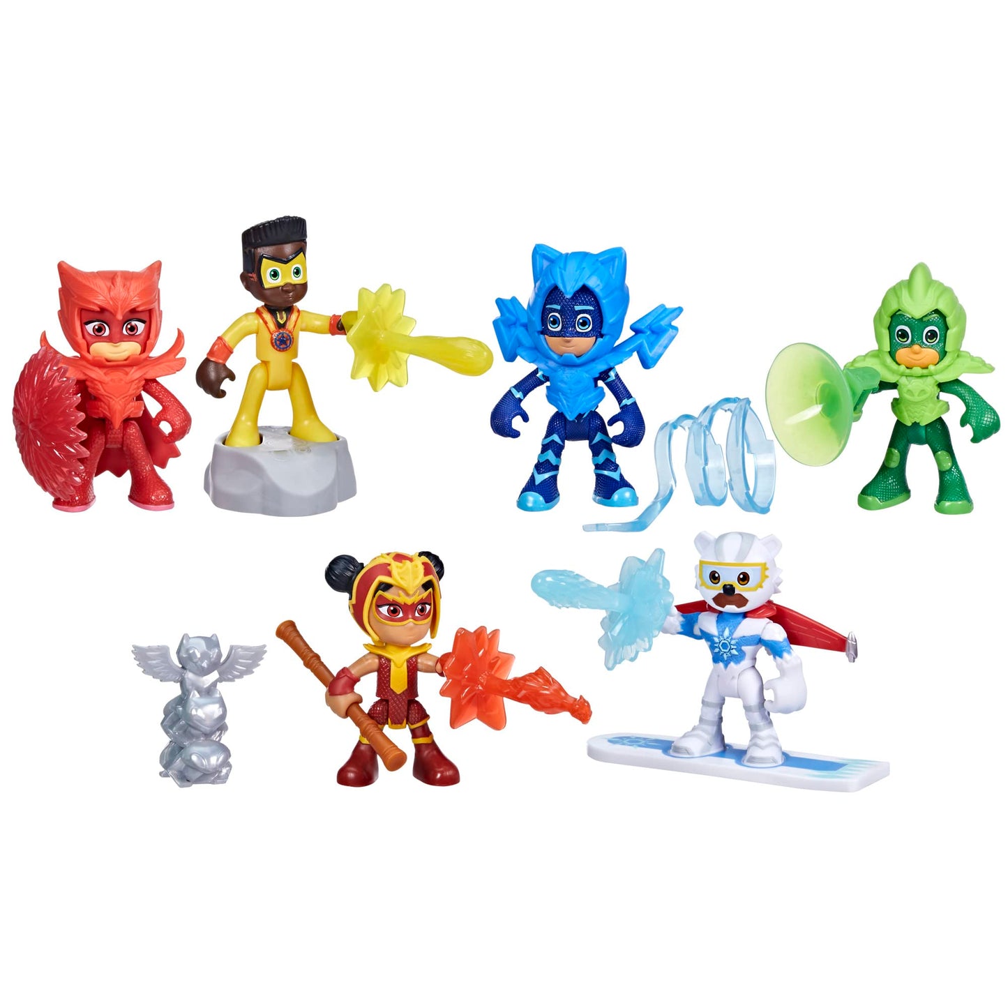 PJ Masks Power Heroes Figure Set | 6 Poseable Figures & 14 Accessories for Kids 3+