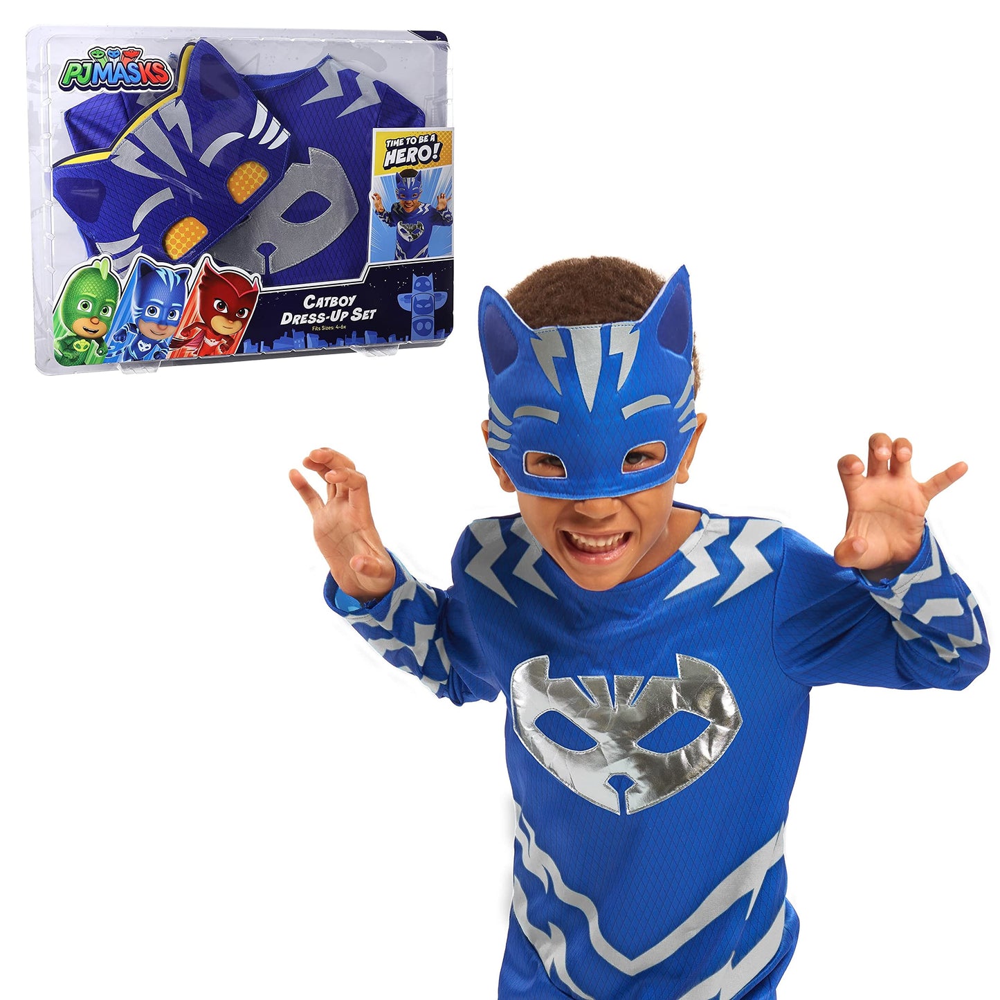 PJ Masks Turbo Blast Catboy Dress Up Set – Full-Body Outfit & Mask | Pretend Play Toy for Kids 3+ by Just Play