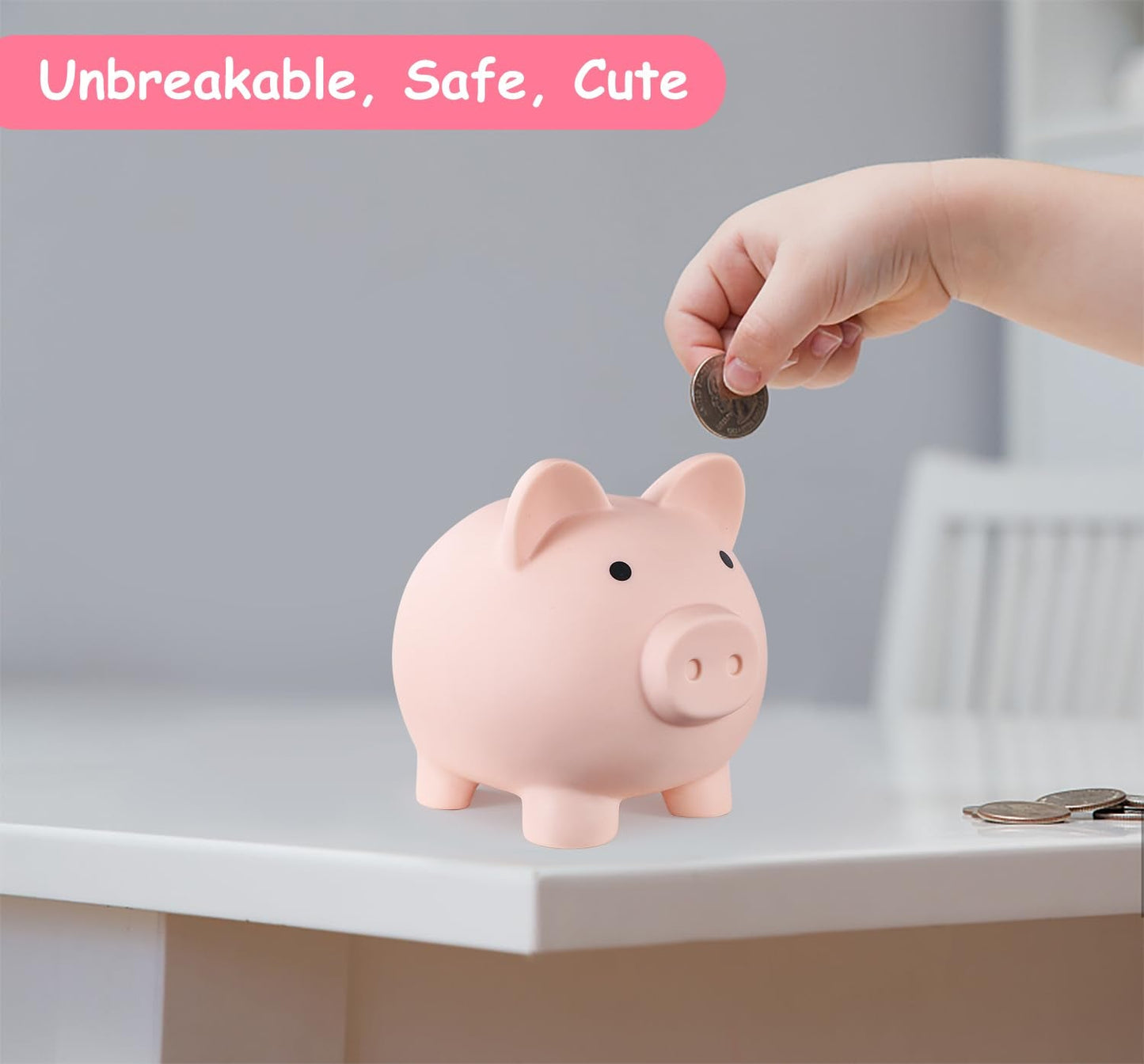 PJDRLLC Piggy Bank | Unbreakable Plastic Money Bank for Kids | Medium Size