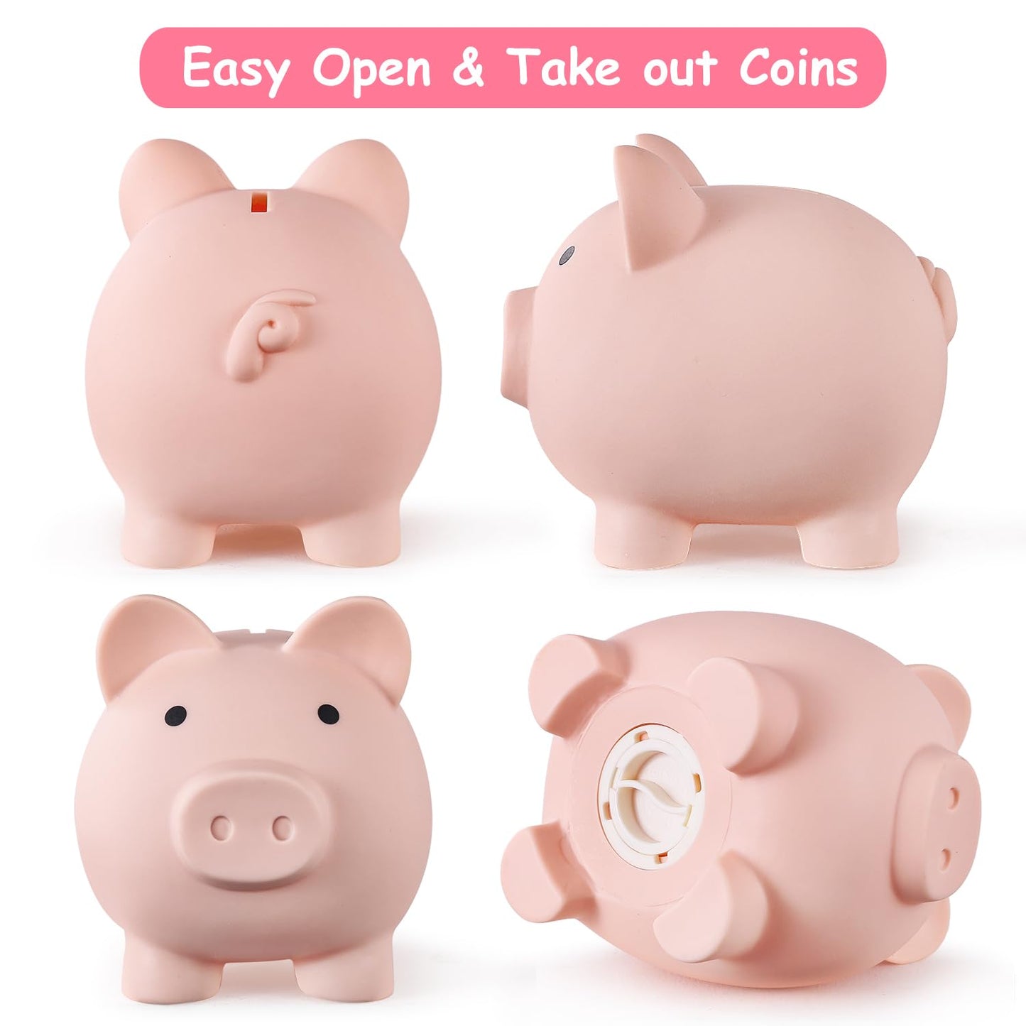 PJDRLLC Piggy Bank | Unbreakable Plastic Money Bank for Kids | Medium Size