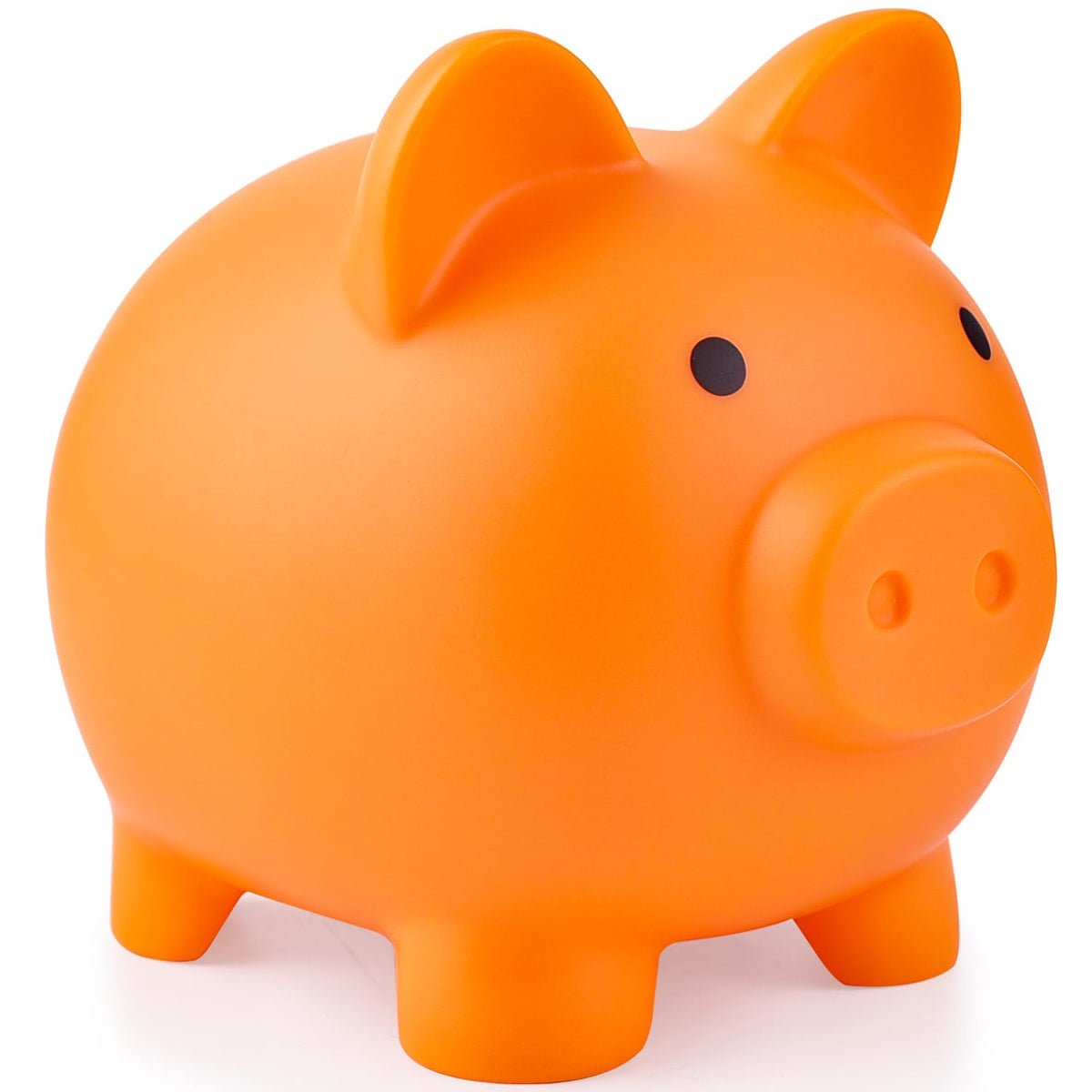 PJDRLLC Piggy Bank - Unbreakable Plastic Money Bank for Kids (Orange)