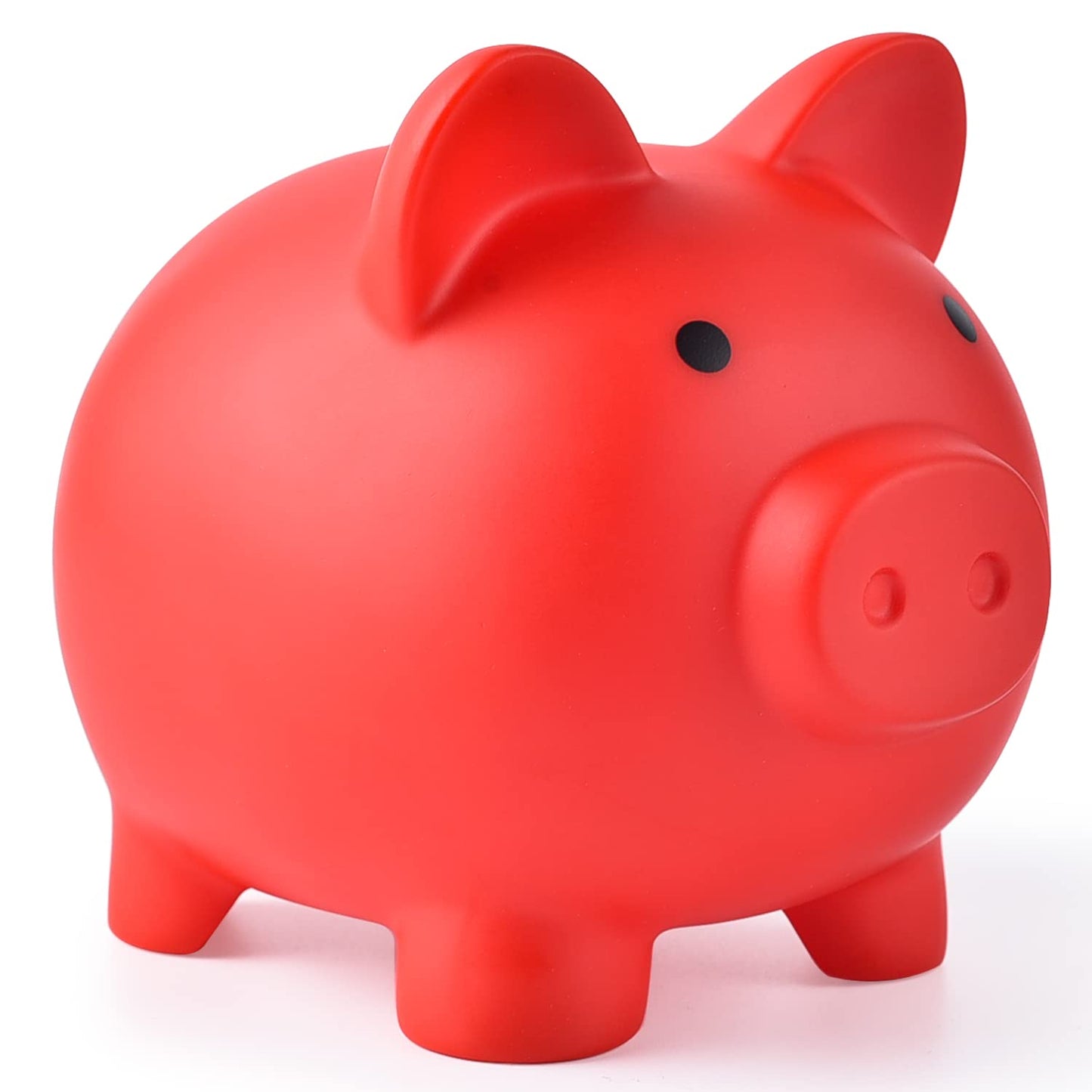 PJDRLLC Piggy Bank - Unbreakable Plastic Coin Bank for Kids (Red) | Medium Size