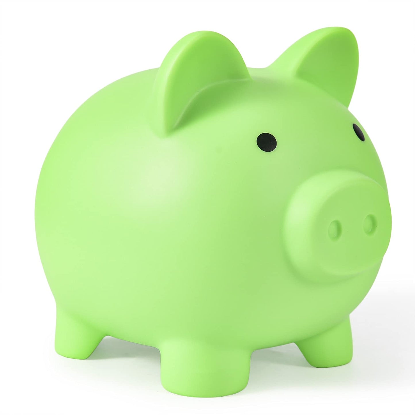 PJDRLLC Unbreakable Piggy Bank – Medium Plastic Coin Bank for Kids (Light Green)