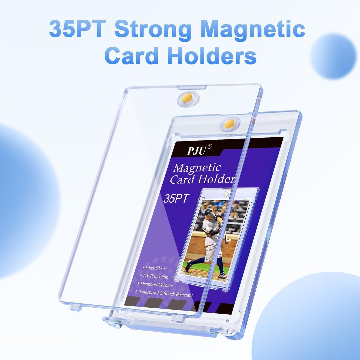 PJU 30ct Magnetic Card Holder – 35pt Single Card Protector with UV Protection & Magnetic Closure