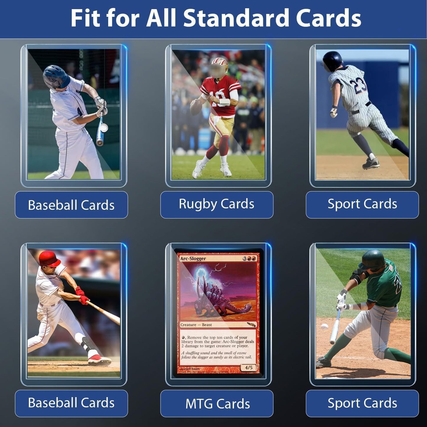 PJU 200 Hard Plastic Card Sleeves – Premium 3x4 Baseball Card Protectors (100 Hard, 100 Soft)