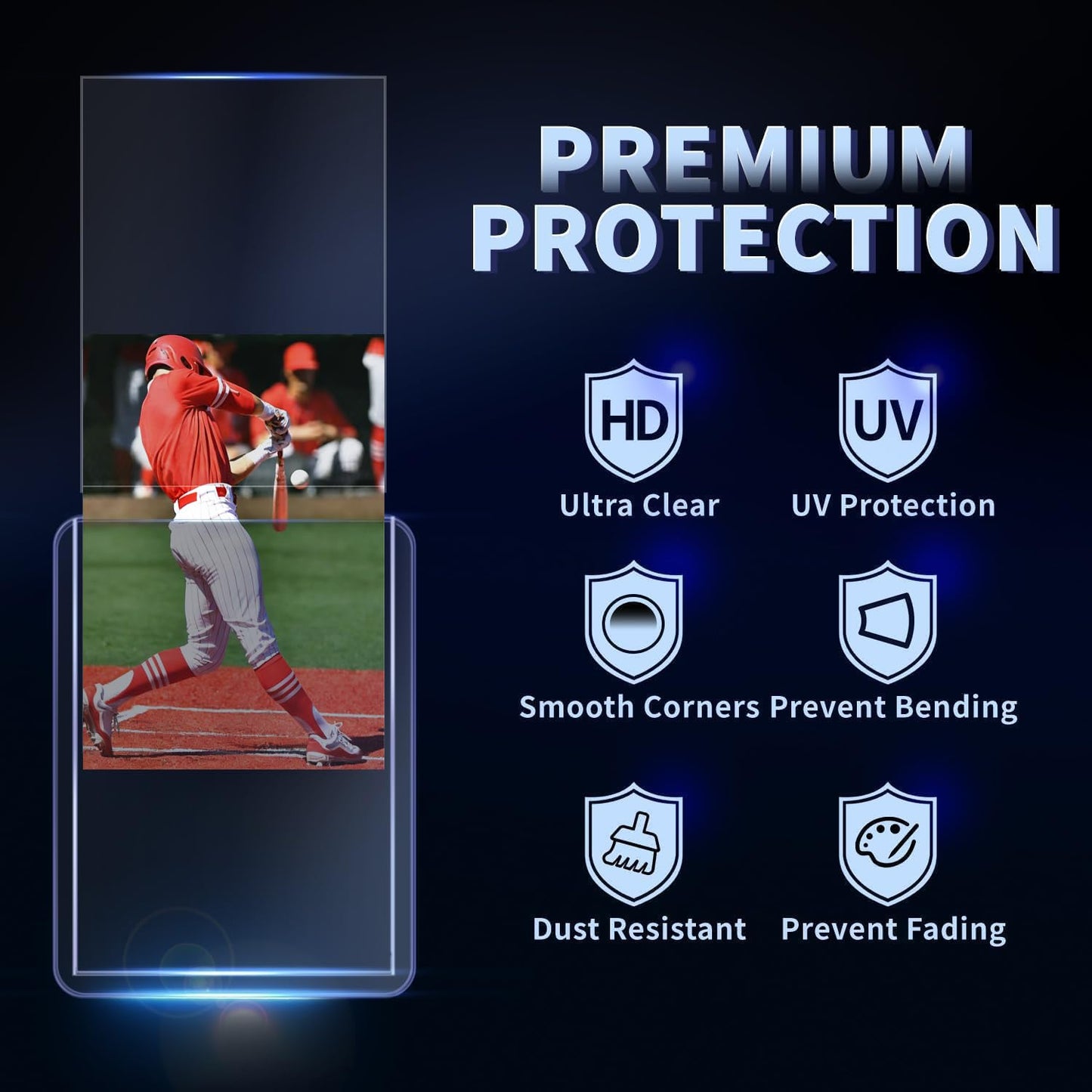 PJU 1000 Card Sleeves: 500 Hard + 500 Soft Protectors for 3x4 Trading Cards
