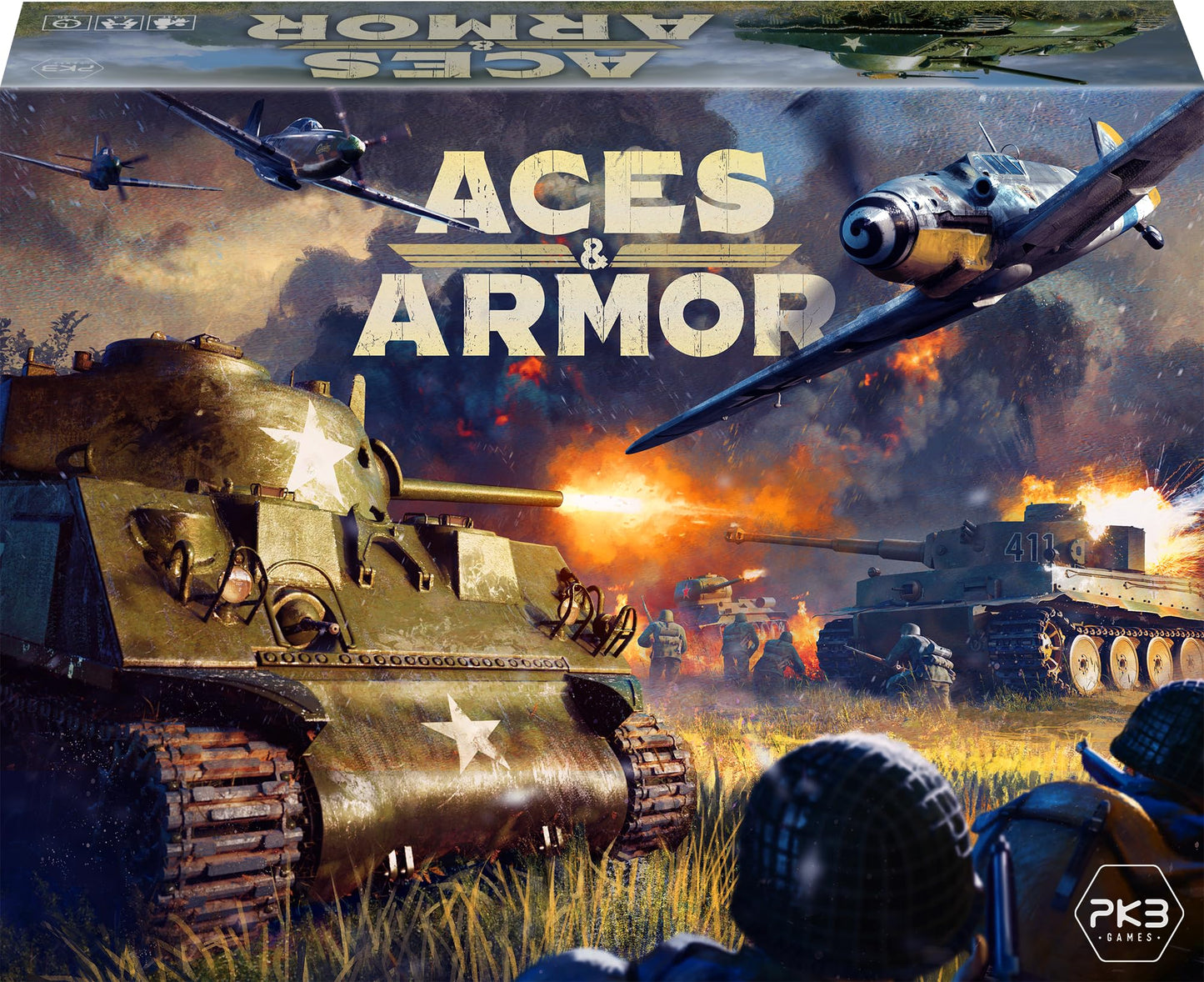 Aces & Armor – WWII War Miniatures Strategy Board Game by PKB Games | 1-4 Players, 14+, 1-2 Hours