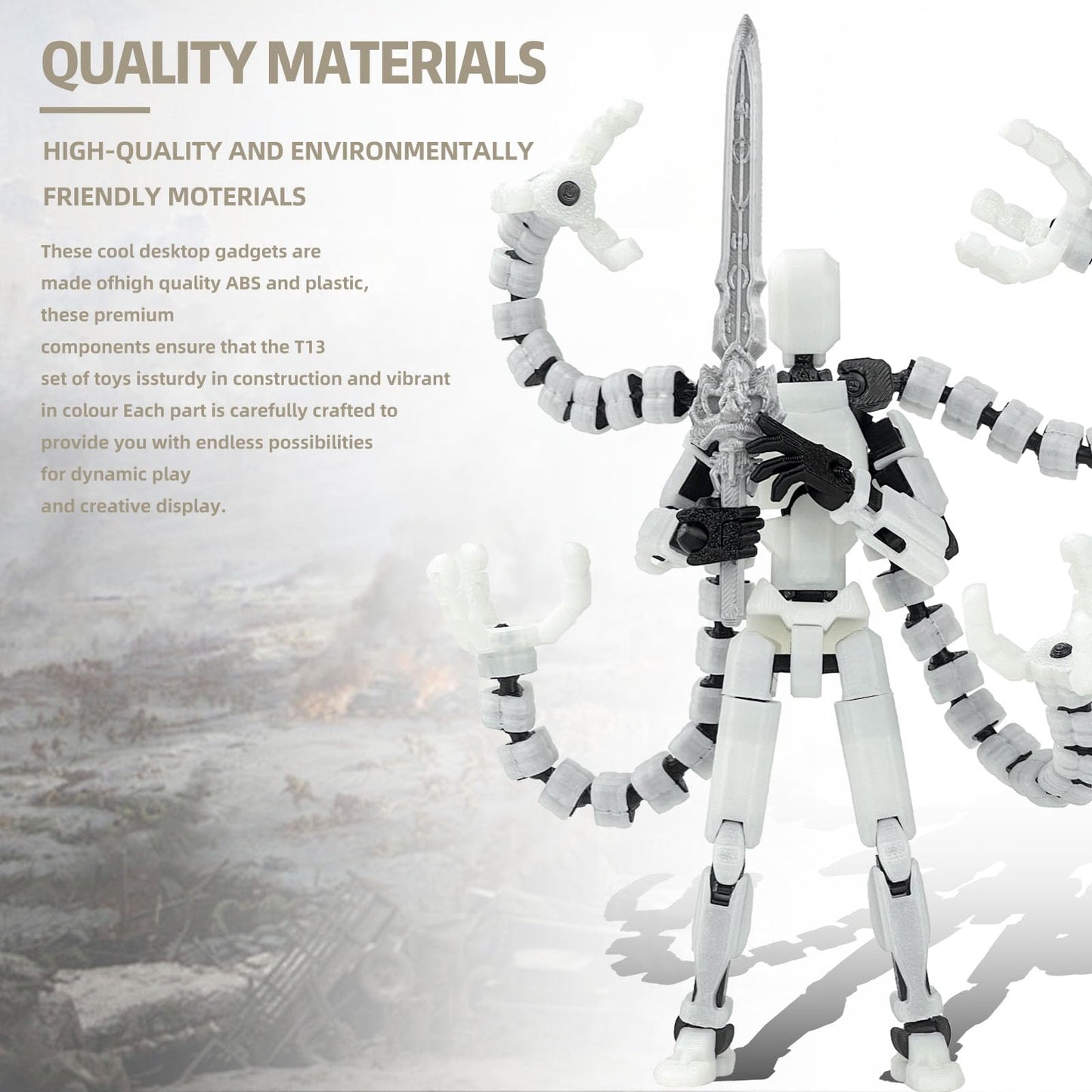 PkghoKids T13 Already Assembled Action Figure Accessories – Fully Articulated 5.5 Inch Luminous