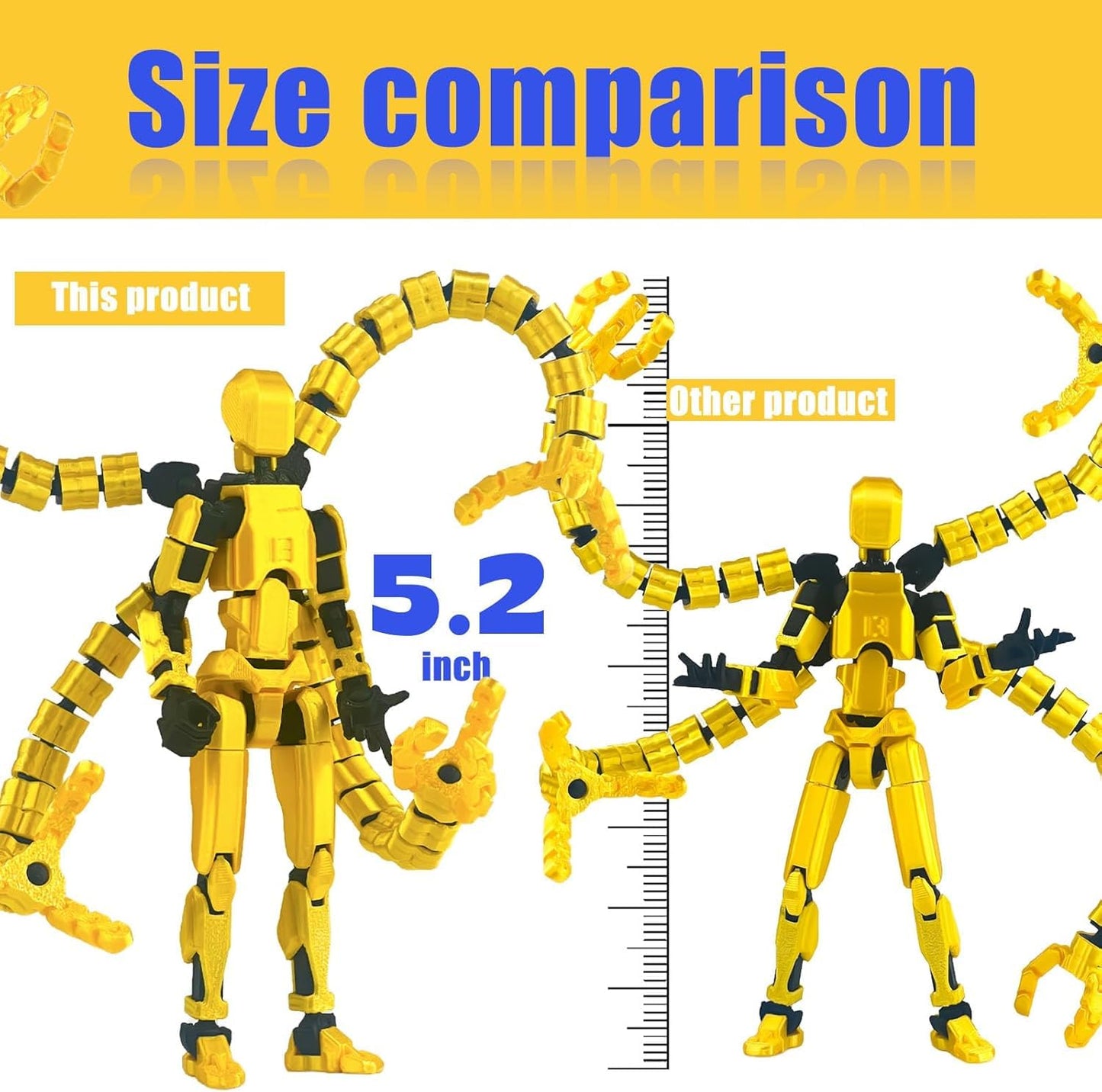 PkghoKids T13 Already Assembled Action Figure Accessories — Fully Articulated 3D Printed Toy (5.5in)