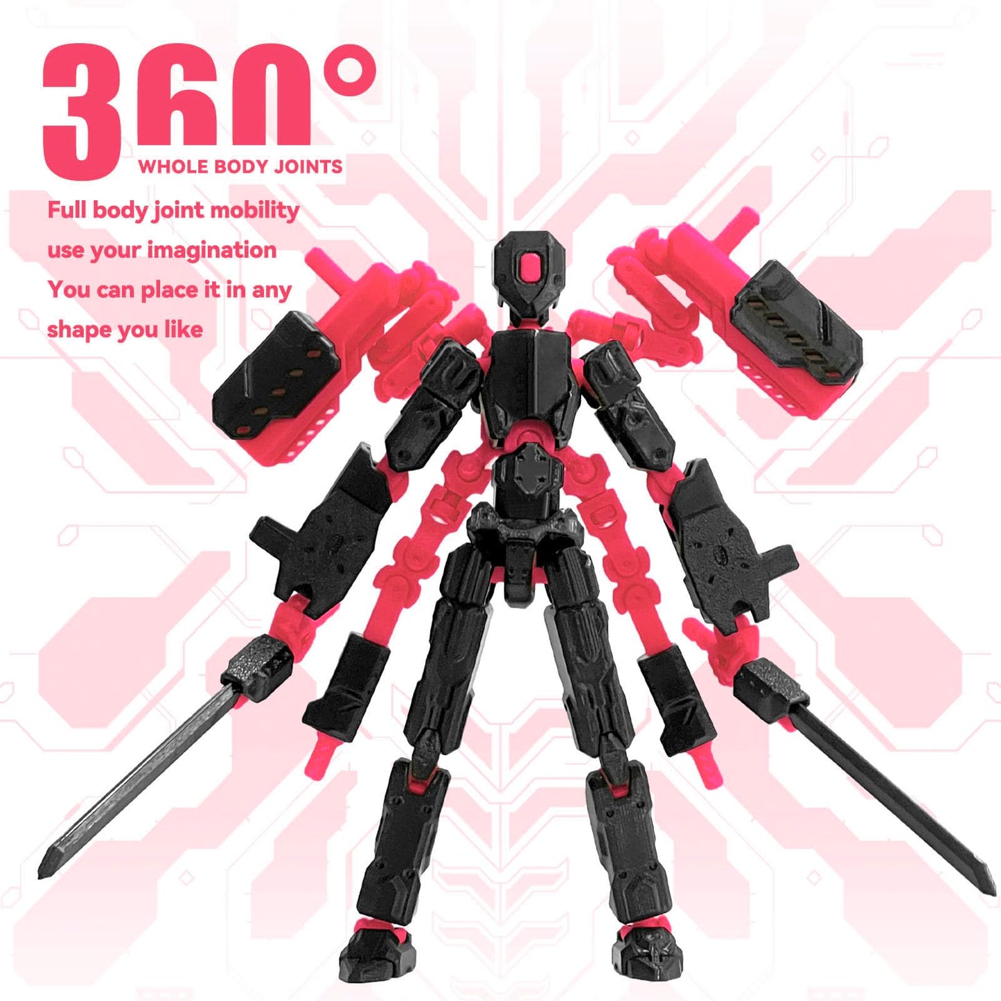 PkghoKids 8-Inch T13 Assembly-Completed Action Figure Set | Nova T-13 Multi-Articular Robot
