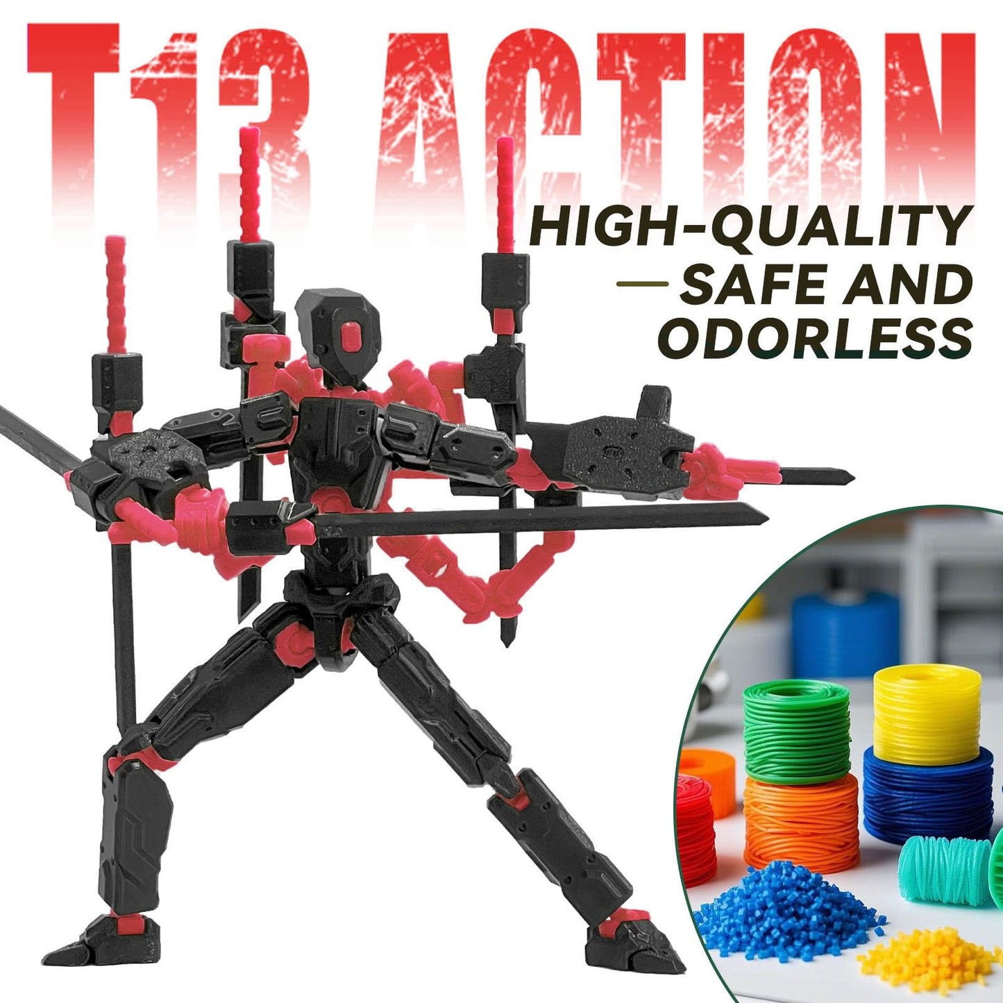 PkghoKids 8-Inch T13 Assembly-Completed Action Figure Set | Nova T-13 Multi-Articular Robot