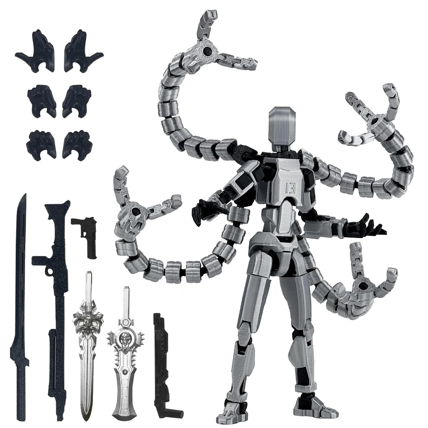 PkghoKids T13 Already Assembled Action Figure Accessories – Fully Articulated 3D Printed Toys