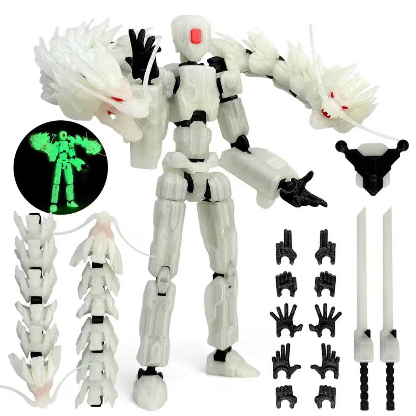 PkghoKids 8-Inch T13 Action Figure Set – 3D Dragon, Multi-Jointed Collectible