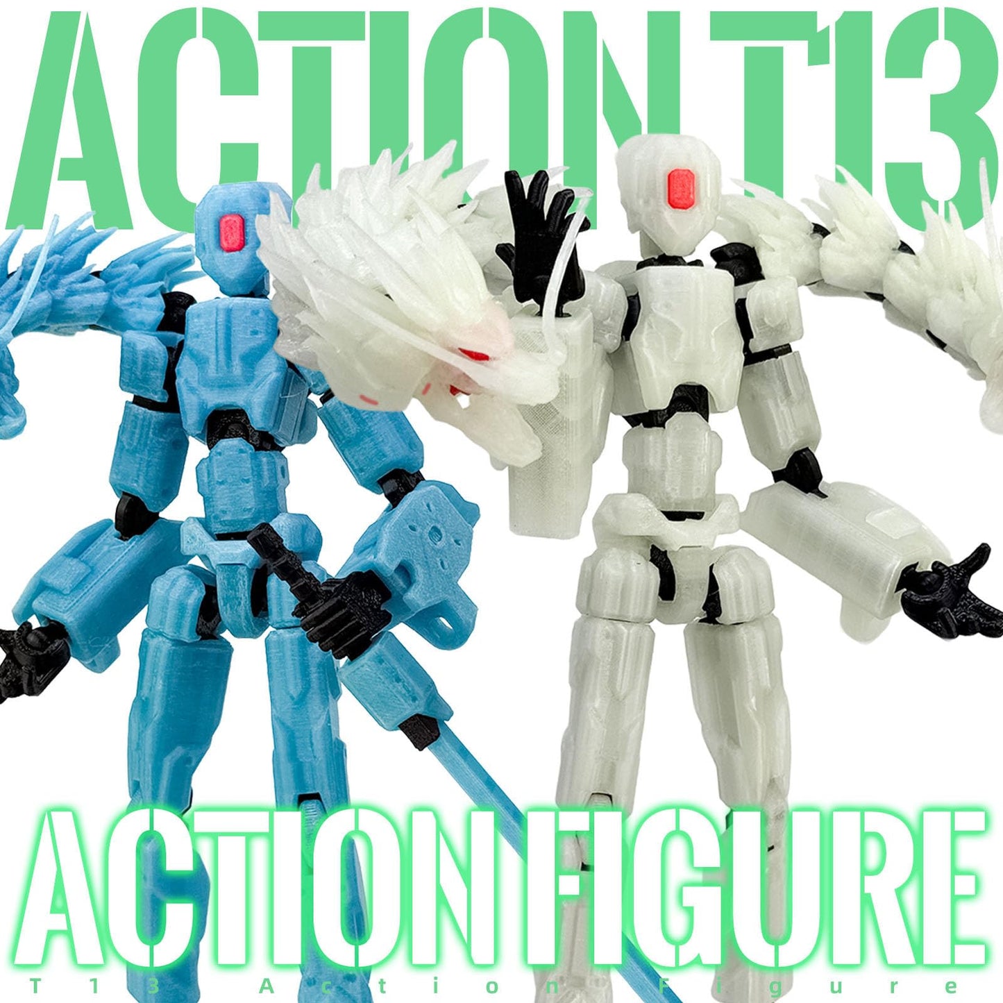PkghoKids 8-Inch T13 Action Figure Set – 3D Dragon, Multi-Jointed Collectible