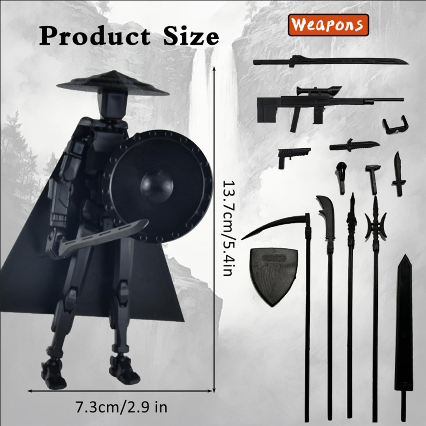 PkghoKids T13: Fully Assembled Action Figure Accessories | Multi-Jointed 3D Printed Toy