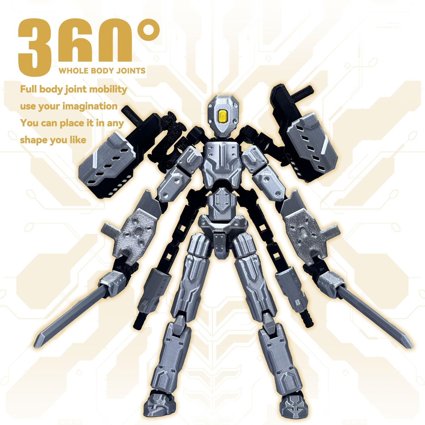 PkghoKids 8-Inch T13 Action Figure Set | Fully Articulated Nova T-13 Desktop Decor