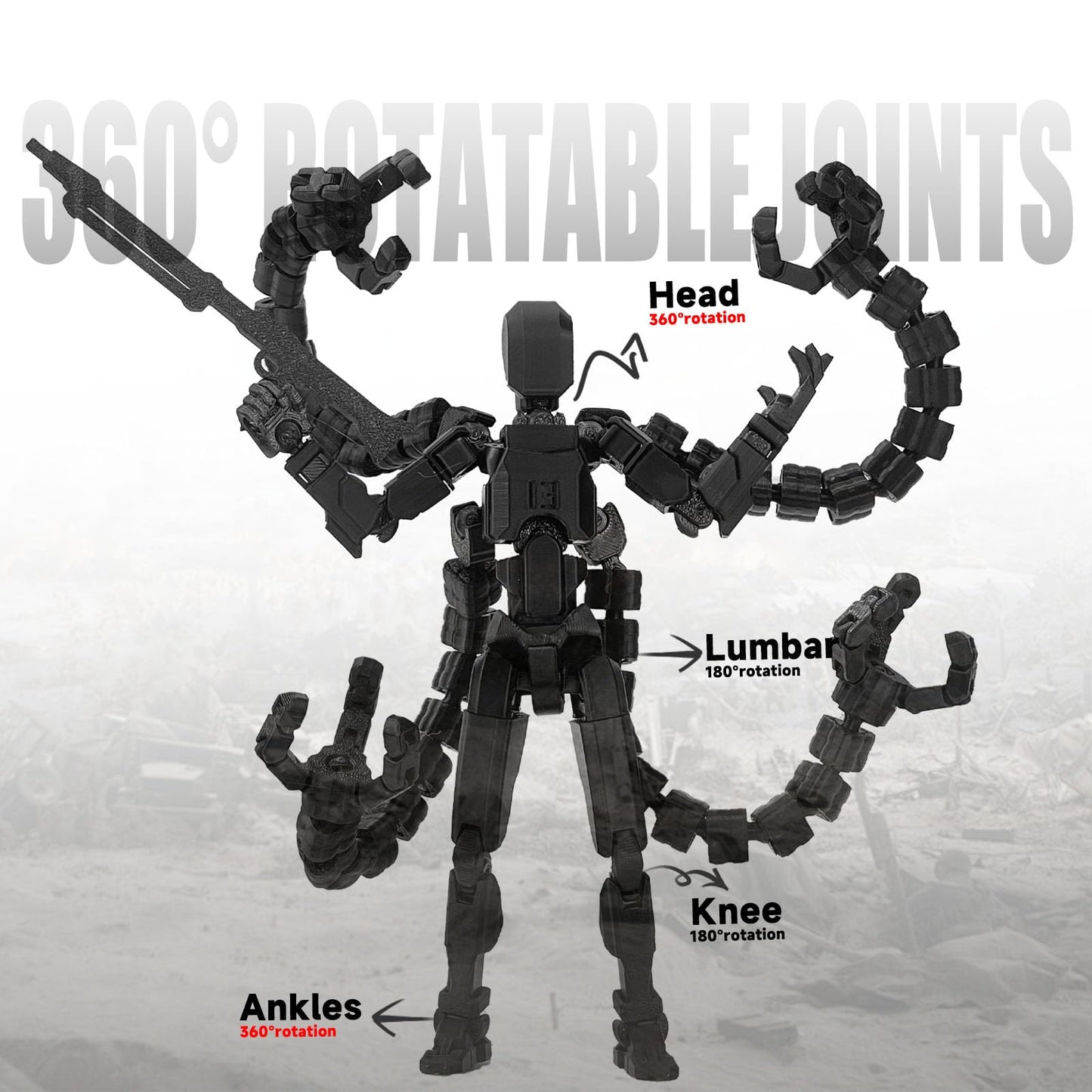 PkghoKids T13 Already Assembled Action Figure – Fully Articulated 3D Printed Toy