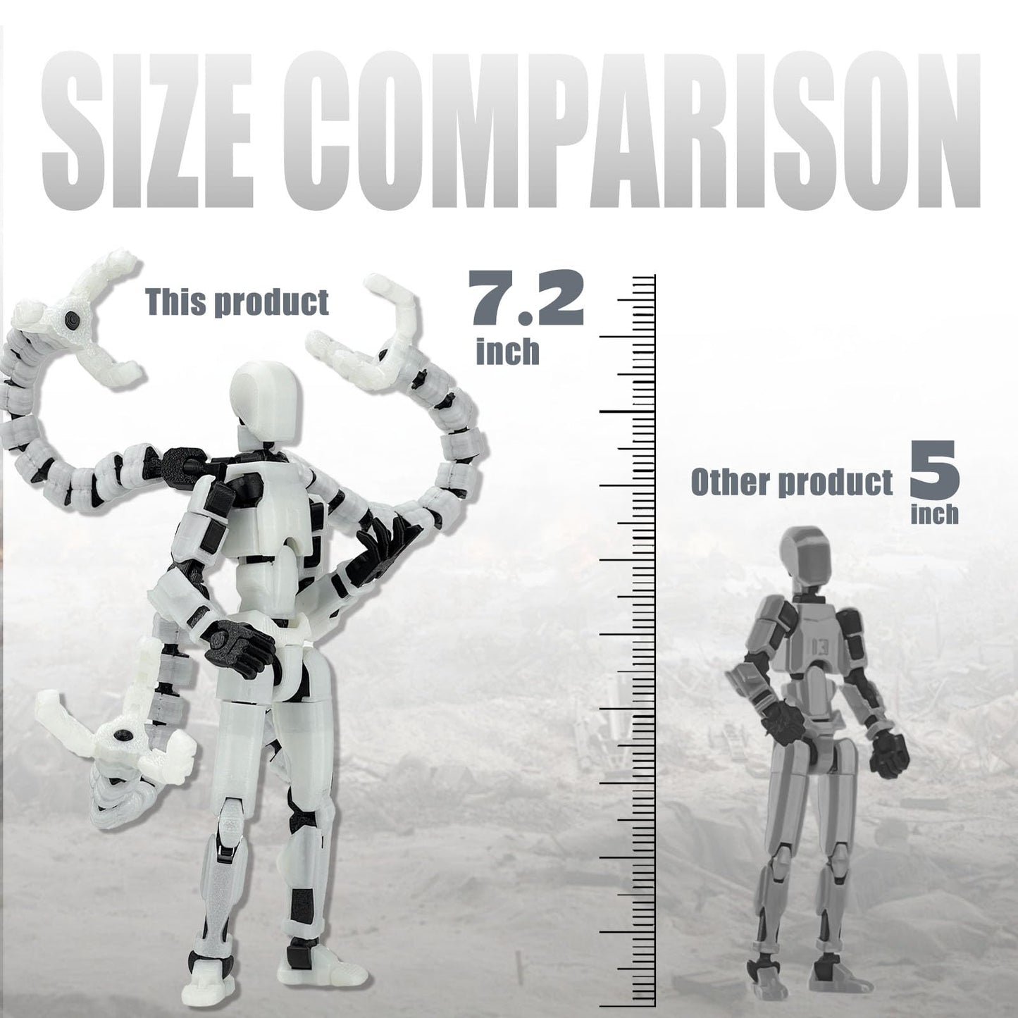 PkghoKids T13 Luminous 7.2-Inch Fully Articulated Action Figure – Multi-Jointed Collectible Accessories