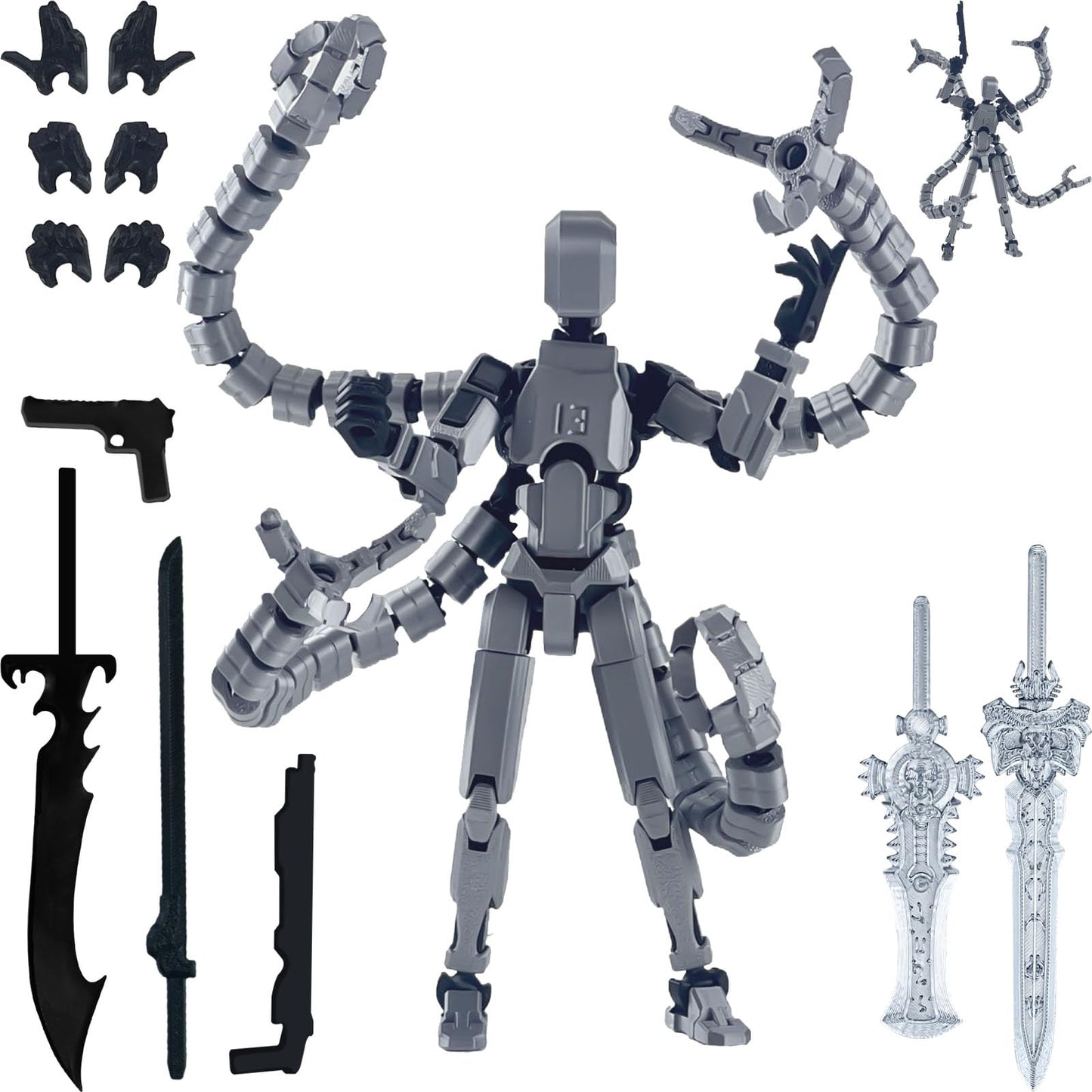 PkghoKids 7.2 Inch T13 Action Figure — Fully Articulated, Multi-Jointed 3D Printed Accessories