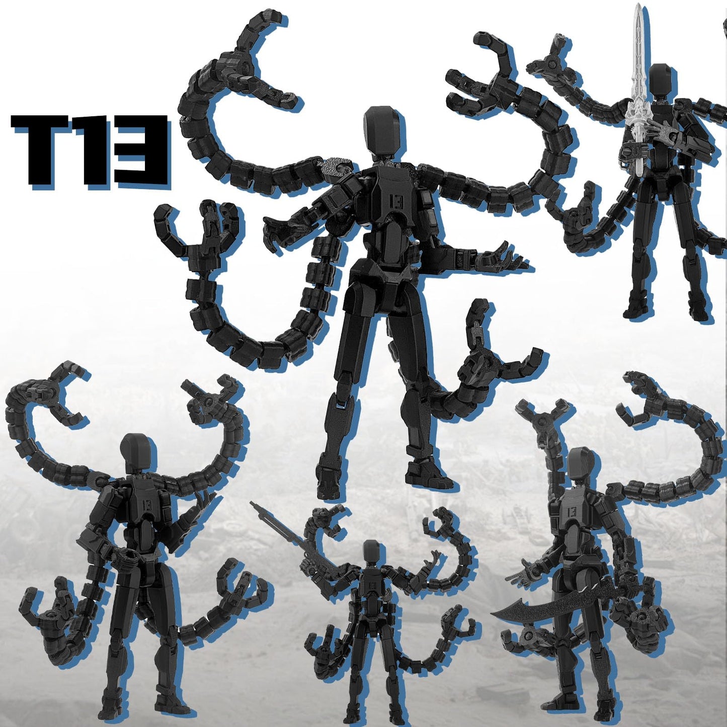 PkghoKids T13 Nova 7.2-Inch Assembly Action Figure | Multi-Joint, 3D Printed
