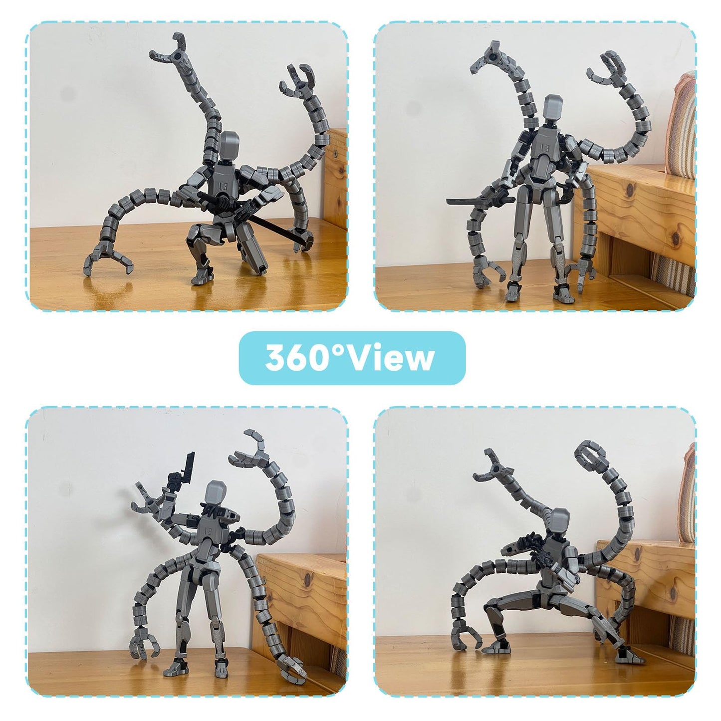 PkghoKids 7.2 Inch T13 Action Figure — Fully Articulated, Multi-Jointed 3D Printed Accessories