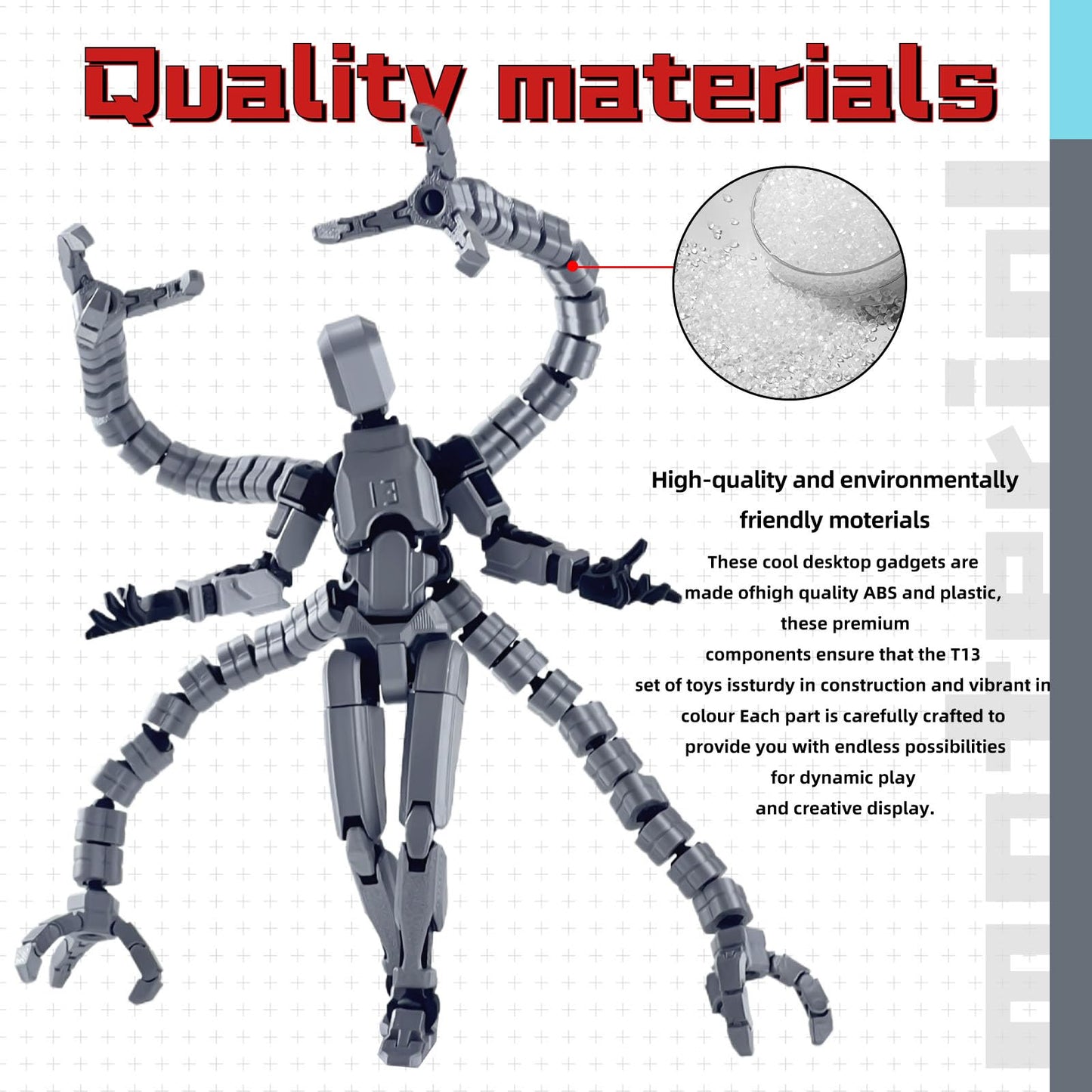 PkghoKids T13 Already Assembled Action Figure Accessories – Fully Articulated 3D Printed Toys