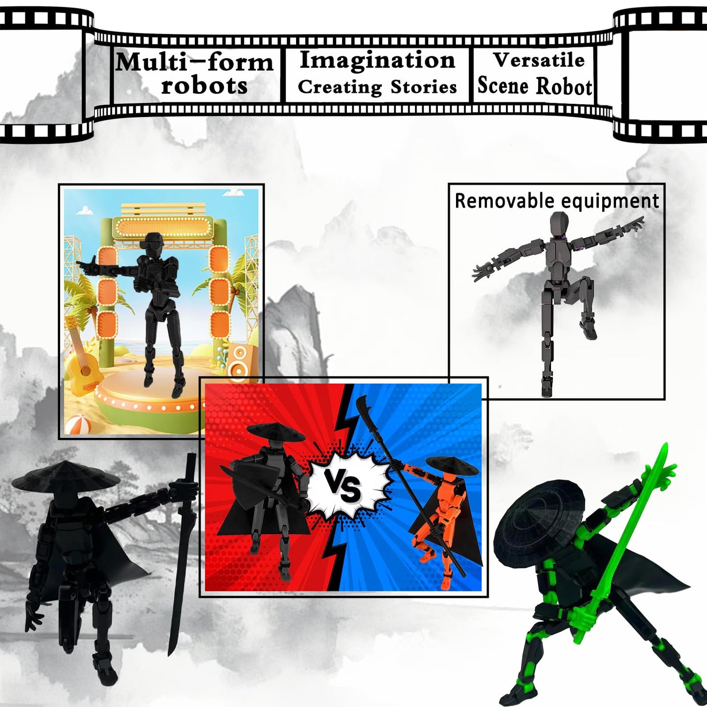 PkghoKids T13: Fully Assembled Action Figure Accessories | Multi-Jointed 3D Printed Toy