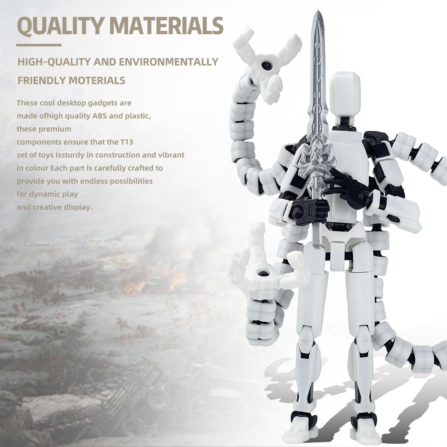 PkghoKids T13 Already Assembled Action Figure Accessories – Fully Articulated 5.5-Inch