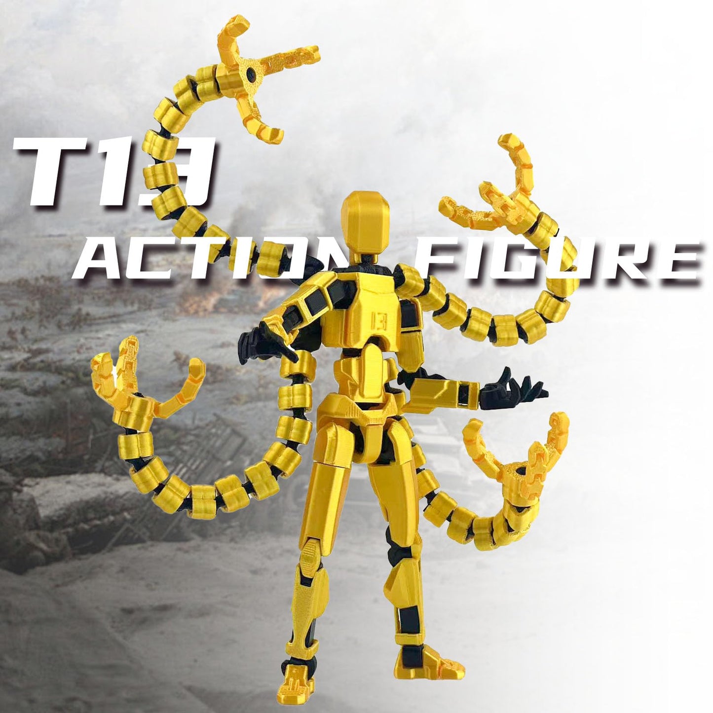 PkghoKids T13 Already Assembled Action Figure Accessories — Fully Articulated 3D Printed Toy (5.5in)