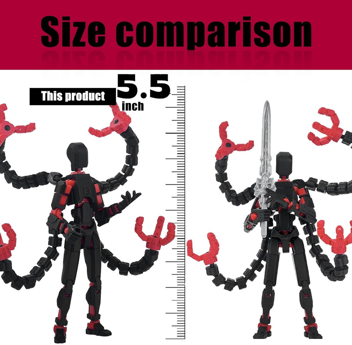 PkghoKids T13 Movable Action Figure Accessories – Fully Articulated 5.5-Inch Figure