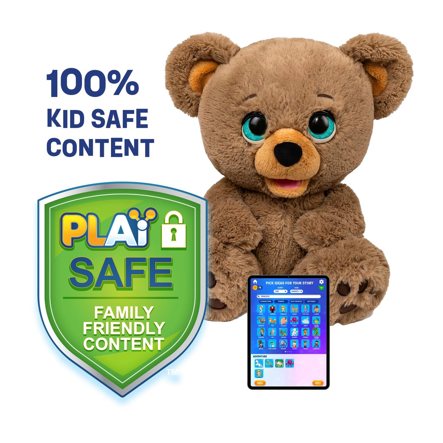 Plai Poe The AI Story Bear – Interactive Storytelling Plush & App Connectivity