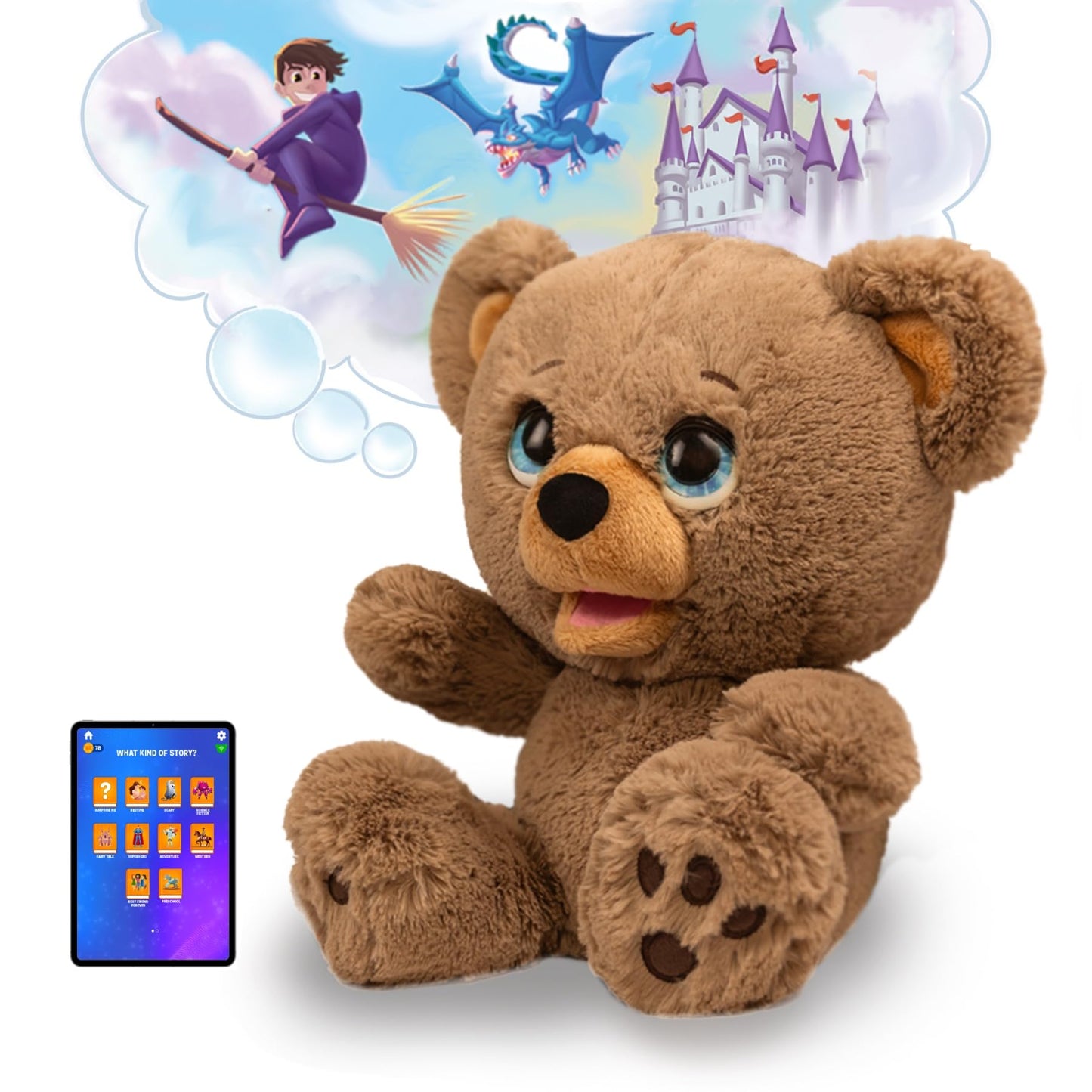 Plai Poe The AI Story Bear – Interactive Storytelling Plush & App Connectivity