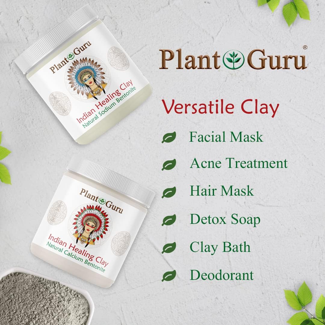 Plant Guru Calcium Bentonite Clay Powder 5 lbs – Indian Healing Clay for Deep Pore Cleansing & Detox
